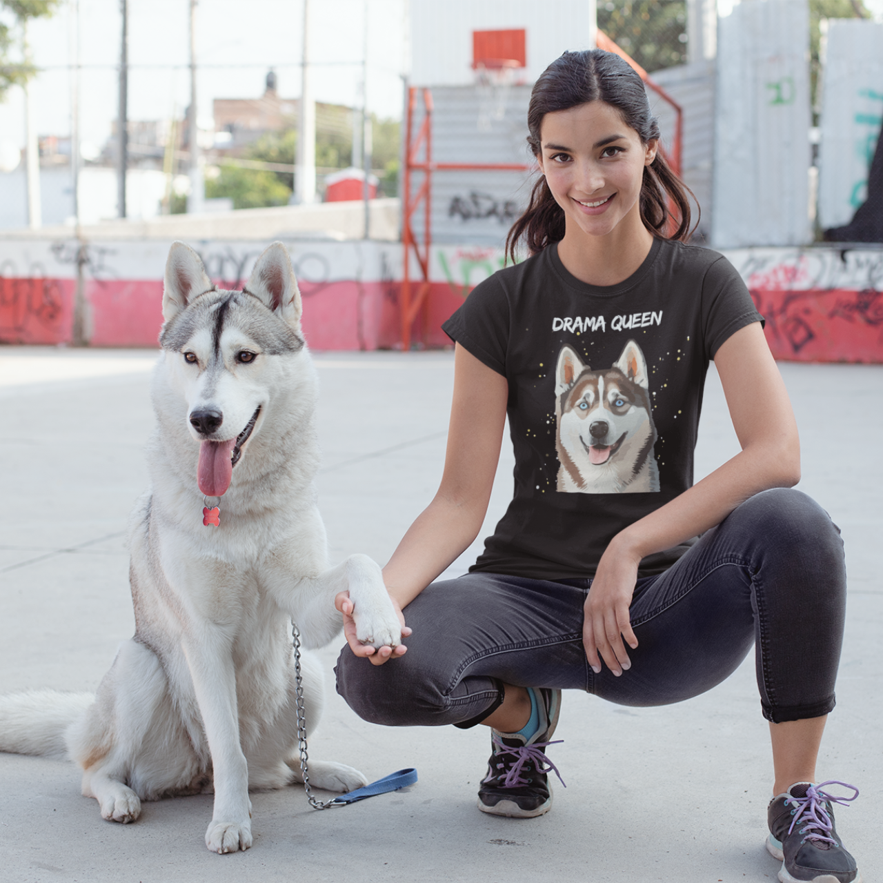 Drama Queen (Husky) Softstyle T-Shirt Lightweight Cotton Classic Fit Crew Neck Tee for Casual Comfort for Adults product thumbnail image