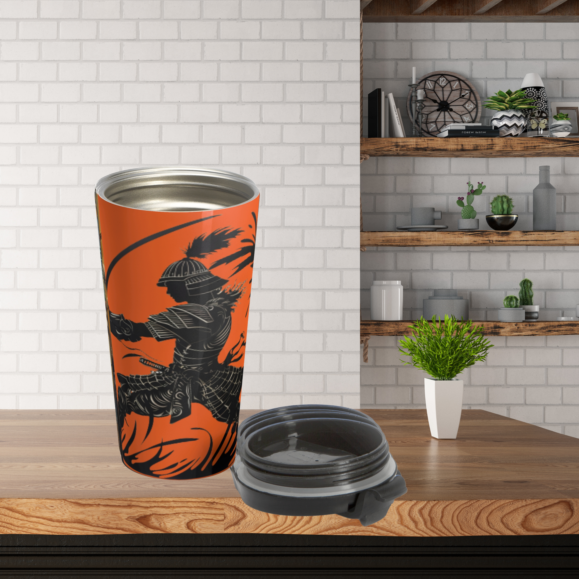 Ninja Warrior Silhouette Stained Steel Mug product thumbnail image