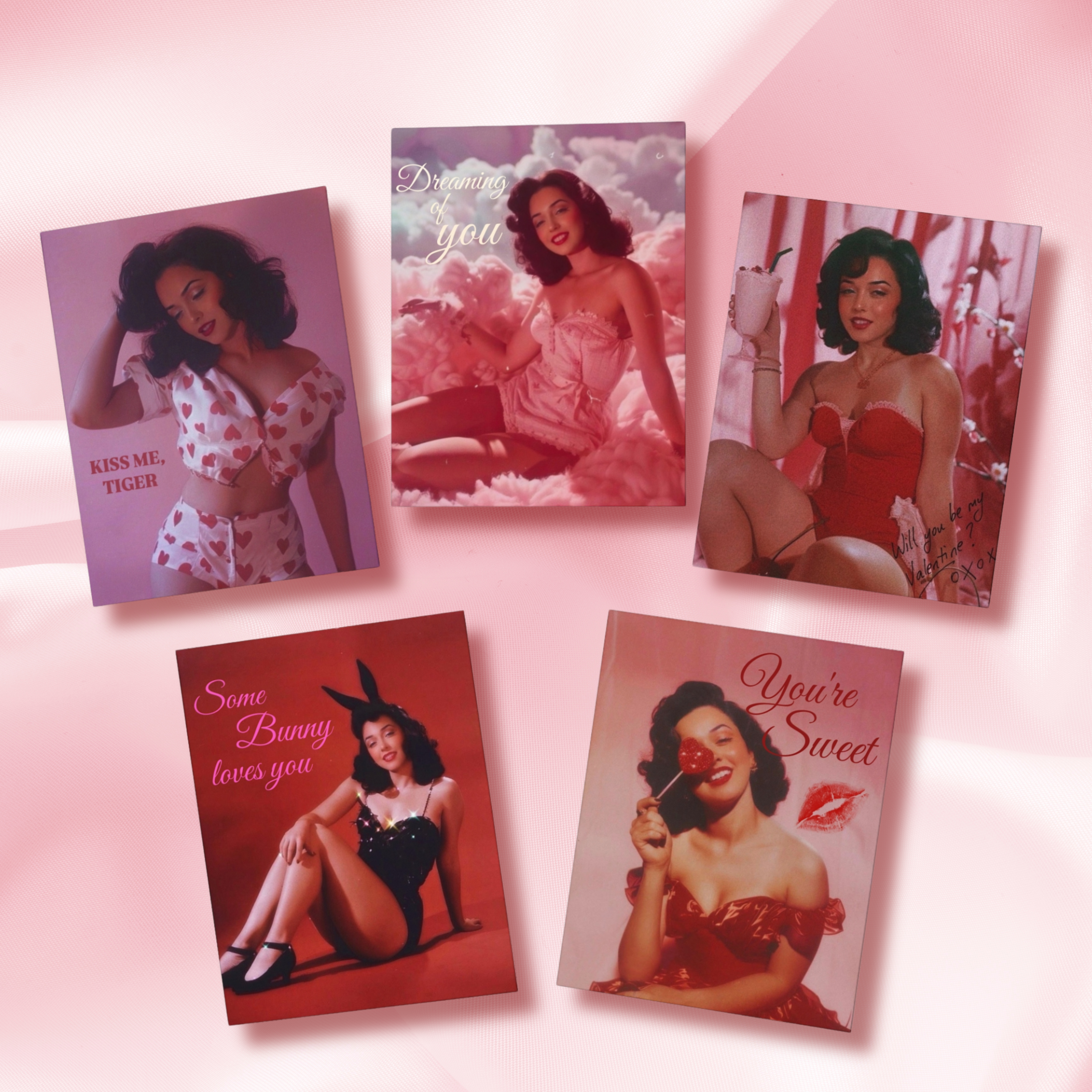 Valentine's Day Pin Up Greeting Cards - 5-Pack product thumbnail image Valentine's Day Pin Up Greeting Cards - 5-Pack product thumbnail image
