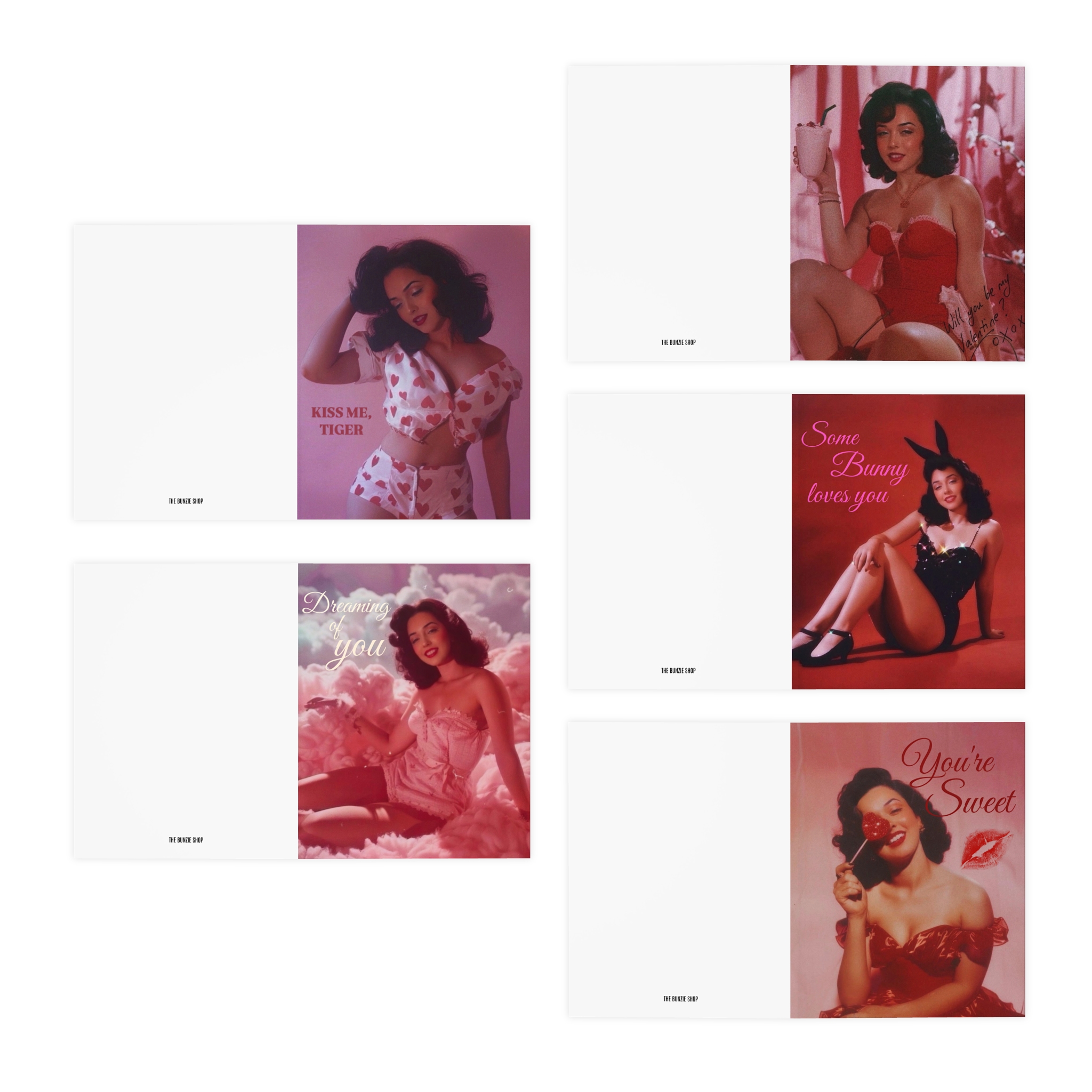 Valentine's Day Pin Up Greeting Cards - 5-Pack product thumbnail image Valentine's Day Pin Up Greeting Cards - 5-Pack product thumbnail image