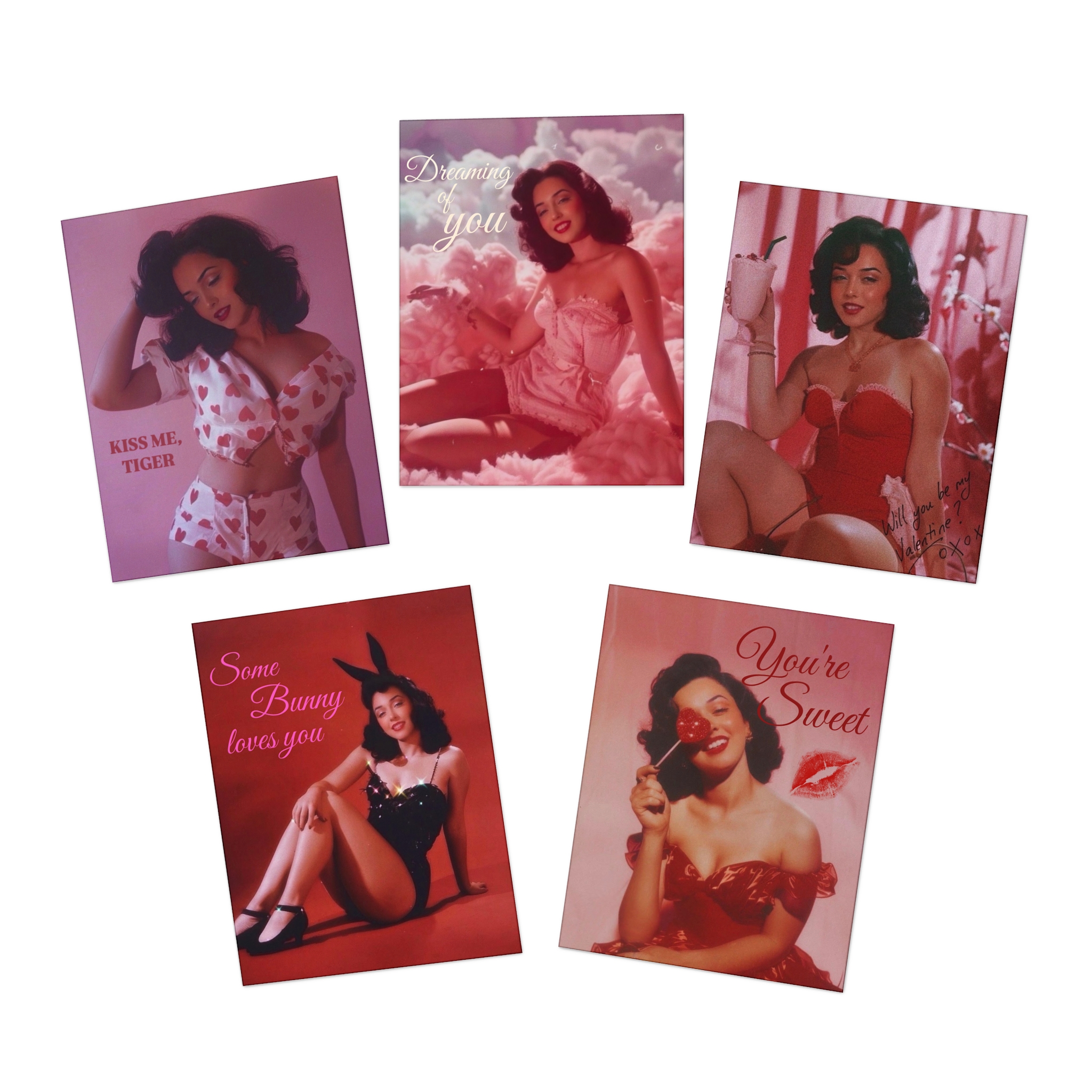 Valentine's Day Pin Up Greeting Cards - 5-Pack product thumbnail image Valentine's Day Pin Up Greeting Cards - 5-Pack product thumbnail image