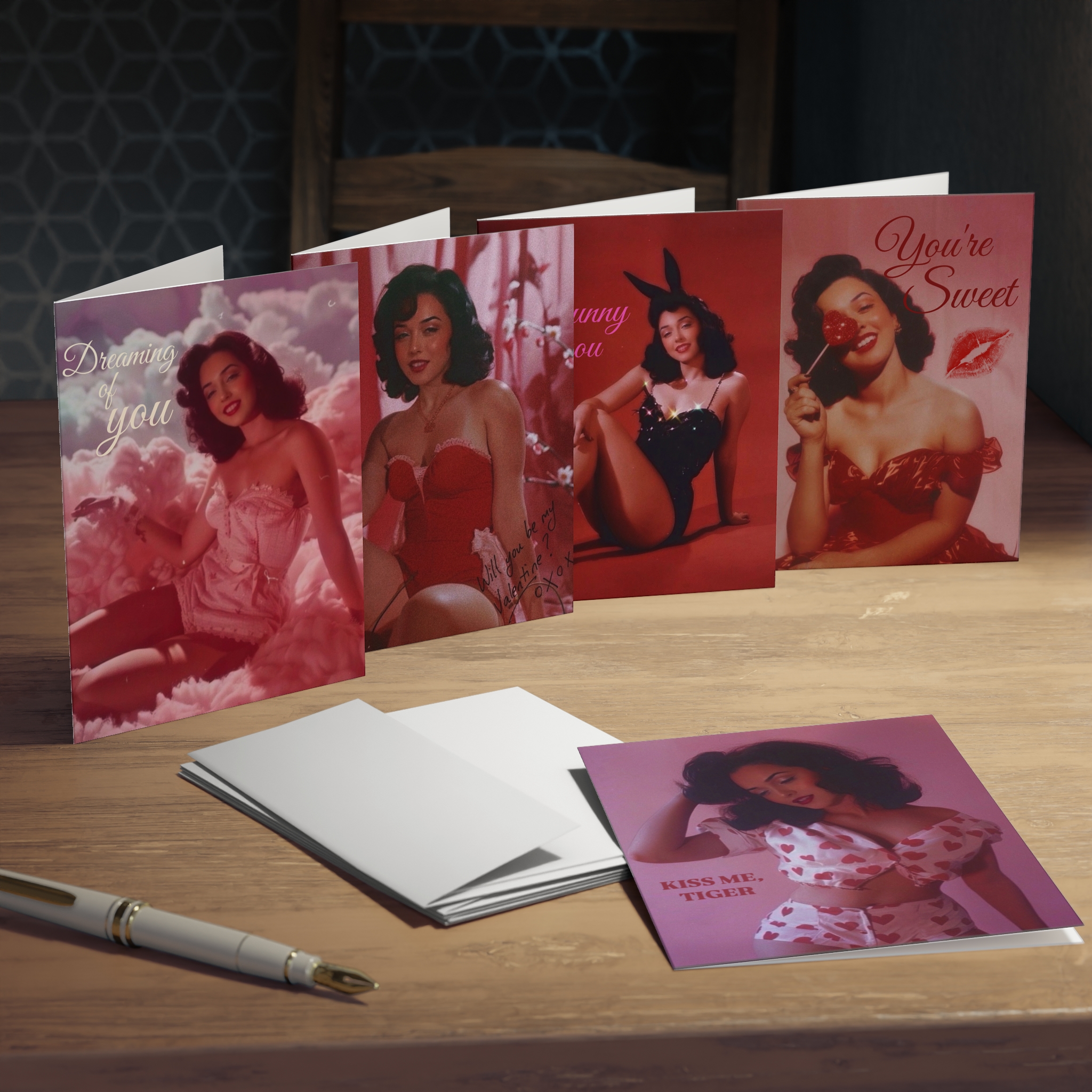 Valentine's Day Pin Up Greeting Cards - 5-Pack product thumbnail image Valentine's Day Pin Up Greeting Cards - 5-Pack product thumbnail image