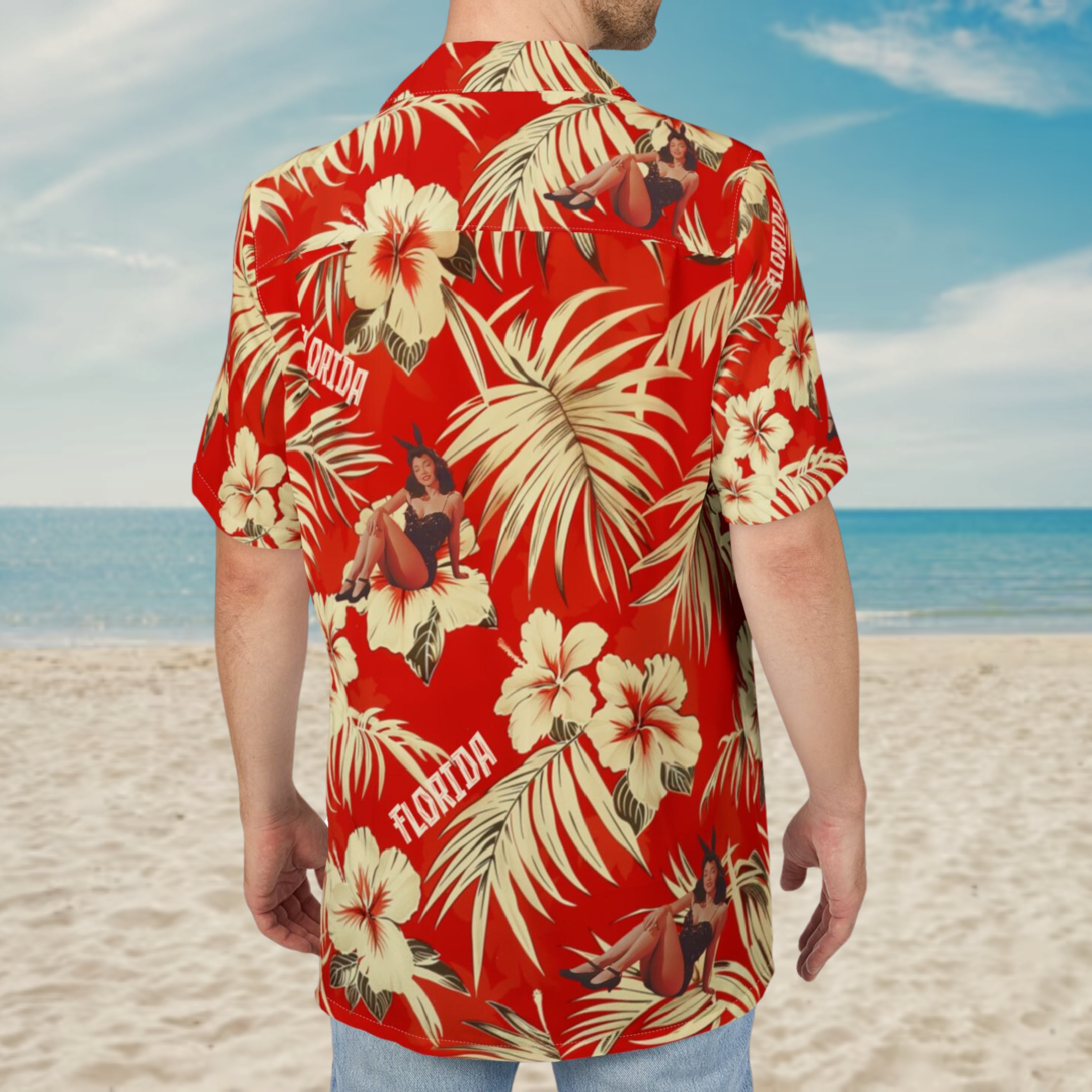 Pin Up Hawaiian Shirt - Red product thumbnail image Pin Up Hawaiian Shirt - Red product thumbnail image