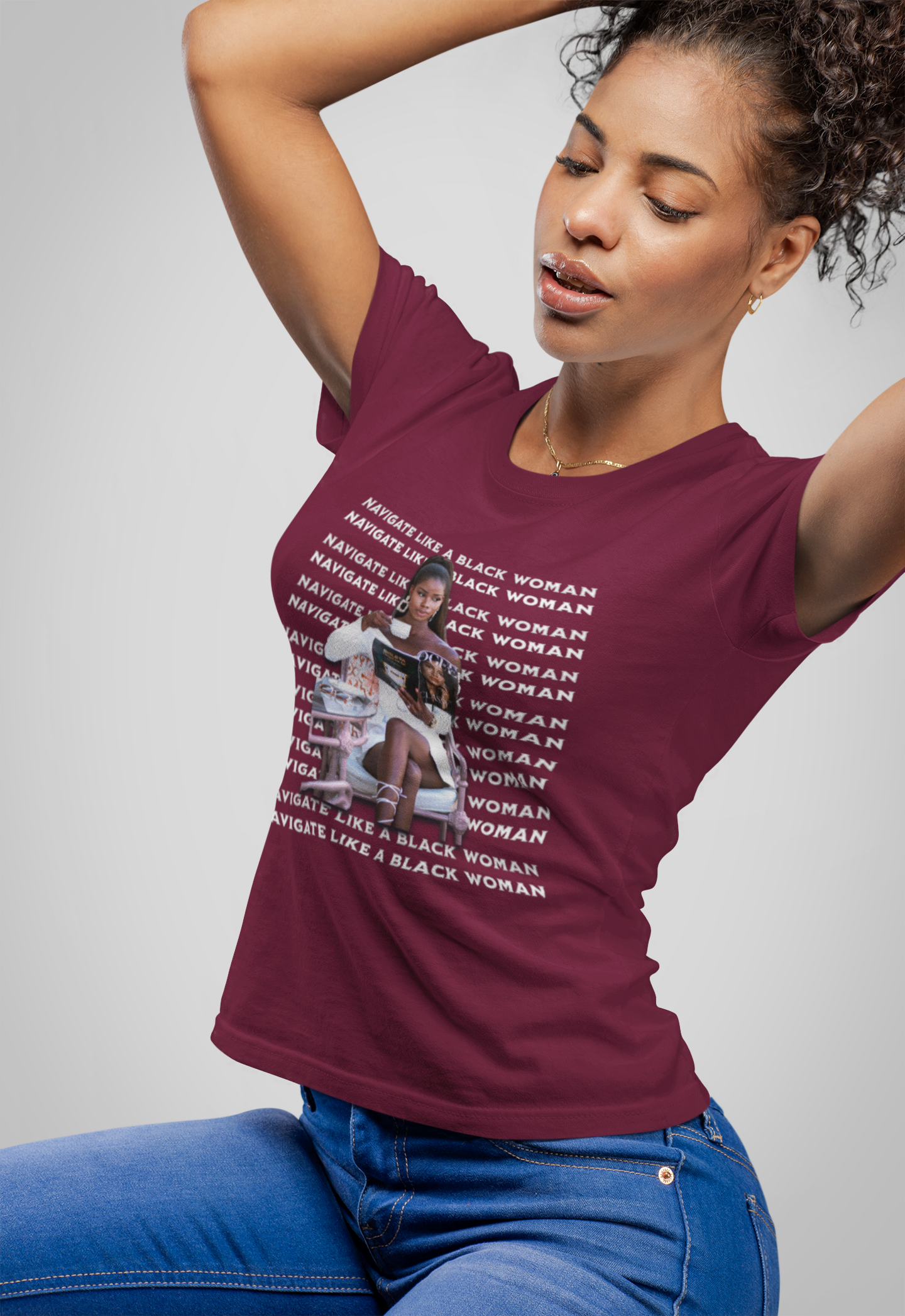 Navigate Like a Black Woman, Black Woman Shirt, 92% Black Woman Club, Black Girl Magic T-Shirts, Black History Month Shirts for Women product thumbnail image