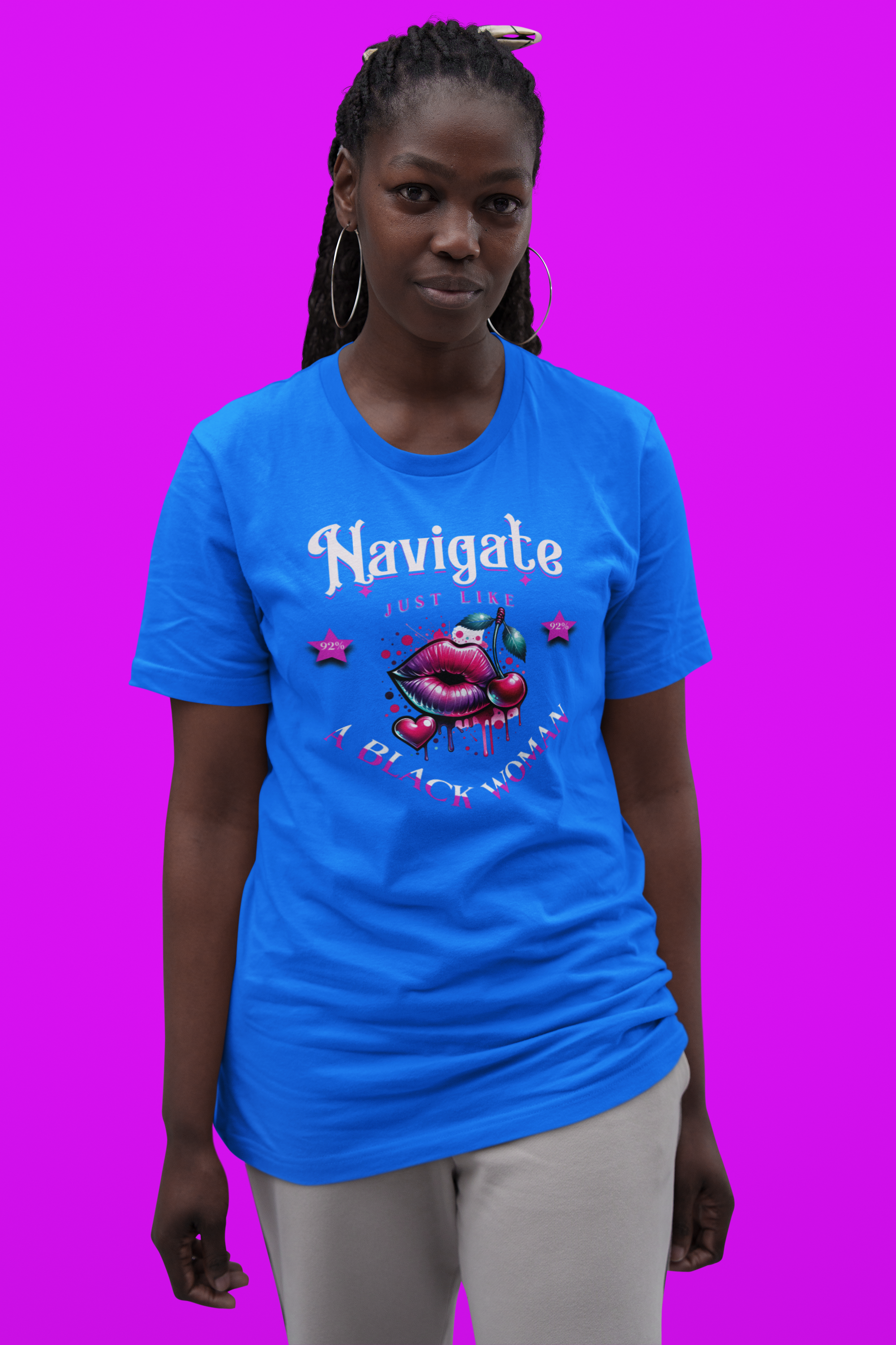 Black Girl Magic T-Shirts, Black History Month Shirts for Women, Navigate Like a Black Woman, Black Woman Shirt, 92% Black Woman Club product thumbnail image
