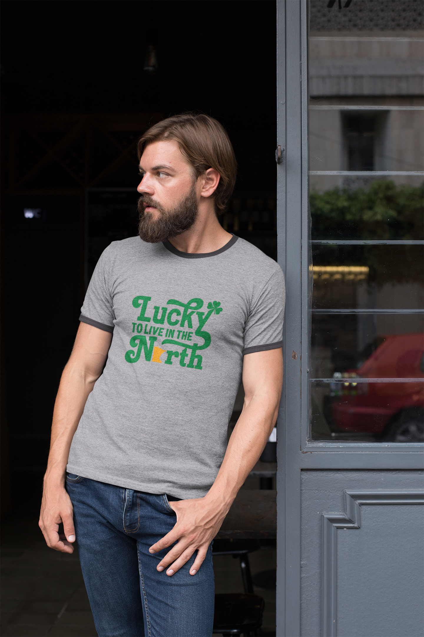 Minnesota Pride Ringer T-Shirt, Lucky to Live in the North Shirt, Unisex Cotton Tee, Minnesota Gift, North Country Apparel product thumbnail image Minnesota Pride Ringer T-Shirt, Lucky to Live in the North Shirt, Unisex Cotton Tee, Minnesota Gift, North Country Apparel product thumbnail image