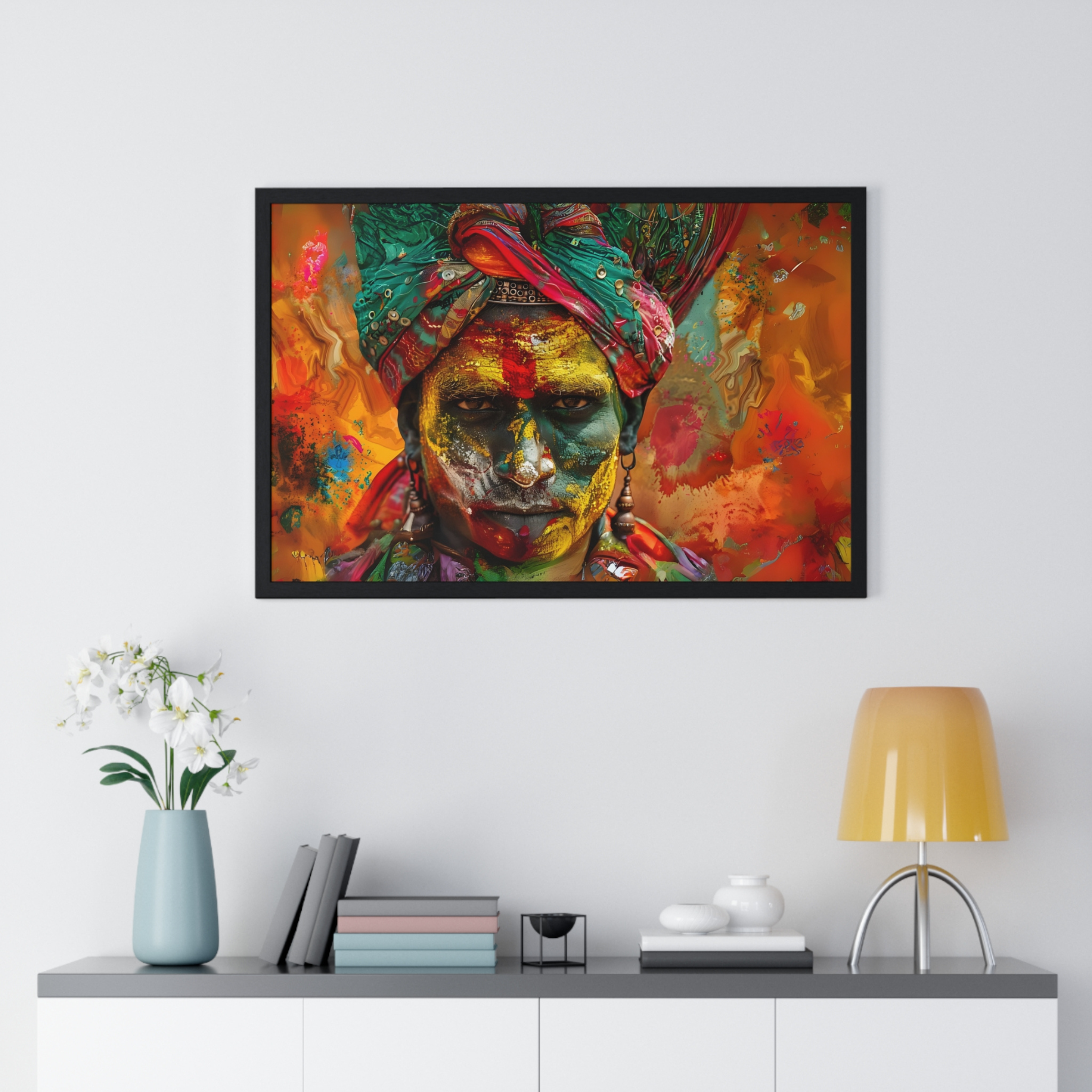 Hindu Maharaja Portrait Horizontal Framed Poster