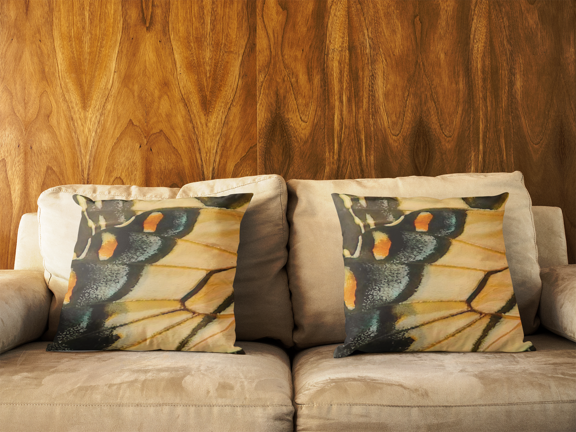 Eastern Tiger Swallowtail Butterfly Square Pillow, Butterfly Pillow, Designer Pillow, Yellow Orange Black Pillow, Abstract Pillow, Sq Pillow product thumbnail image