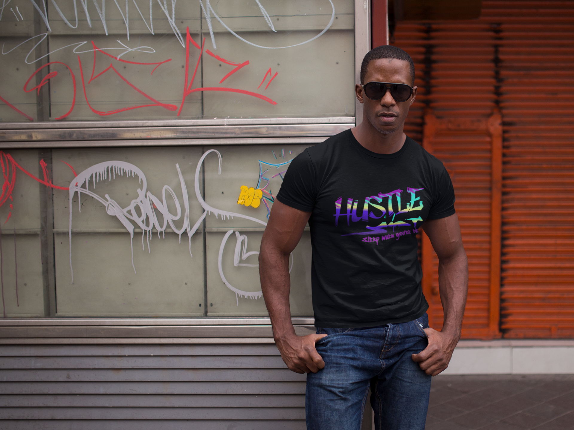 Hustle Hard - Vibrant Graffiti Design, Graffiti-Inspired Art, Motivational Merchandise, Entrepreneur Lifestyle Apparel, Unisex Motivational Gift product thumbnail image