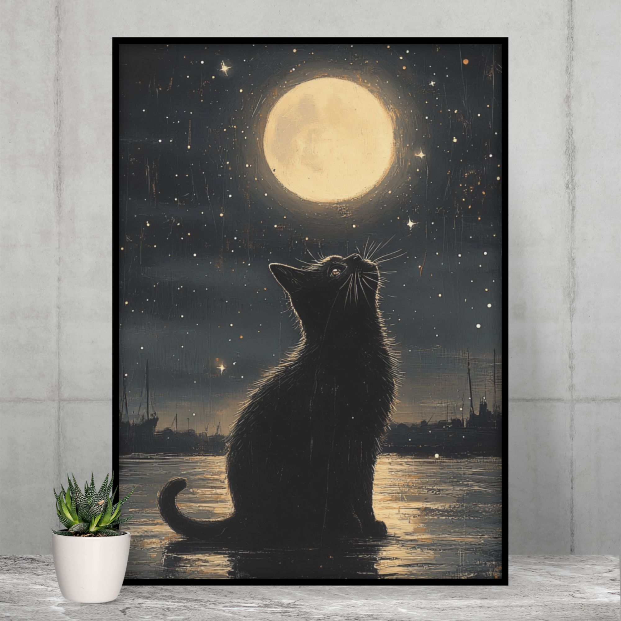 Moonlight Black Cat Poster product thumbnail image Moonlight Black Cat Poster product thumbnail image