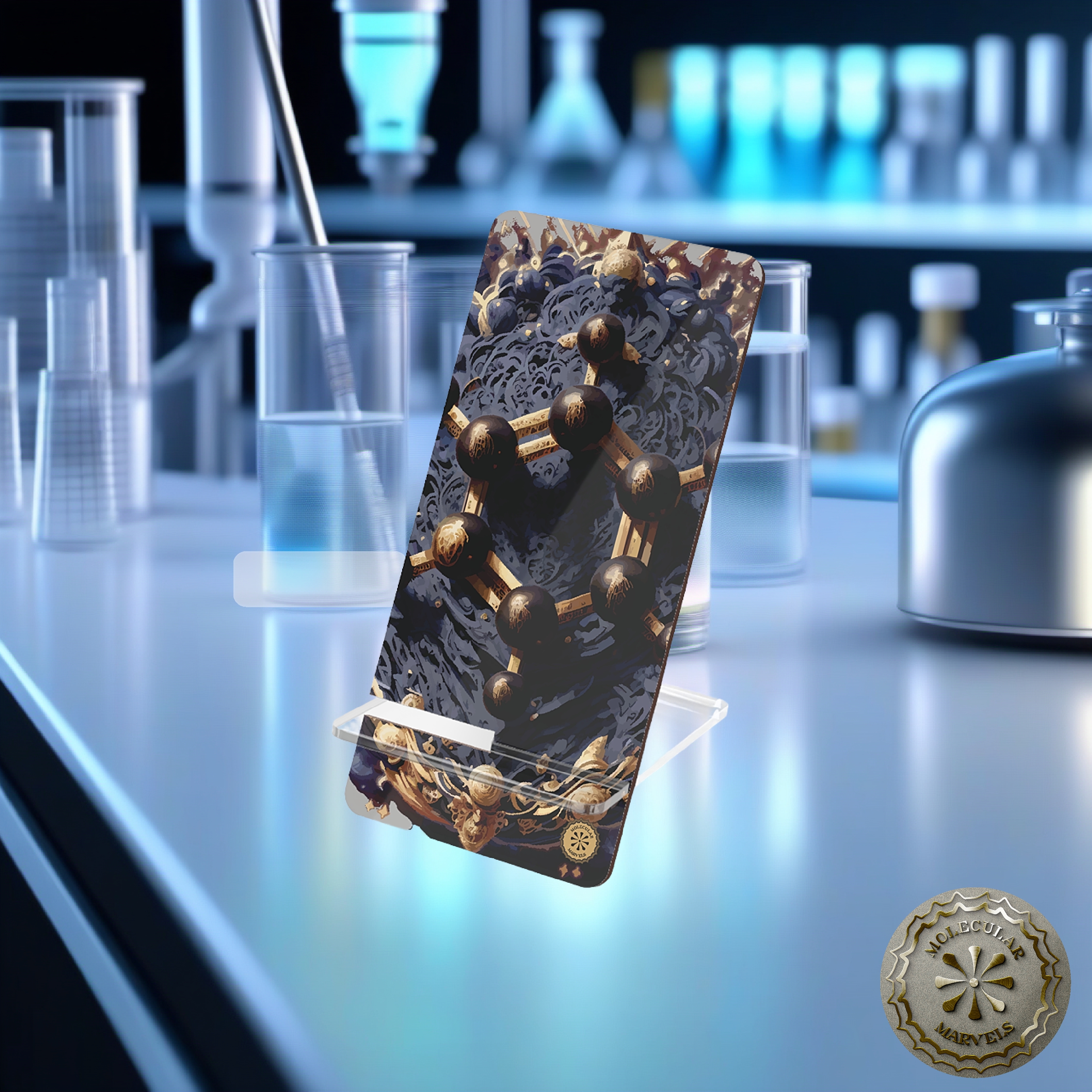 Molecule Ring Mobile Display Stand for Smartphones, chemistry display, chemist gift, chemistry gift, chemist style product thumbnail image Molecule Ring Mobile Display Stand for Smartphones, chemistry display, chemist gift, chemistry gift, chemist style product thumbnail image