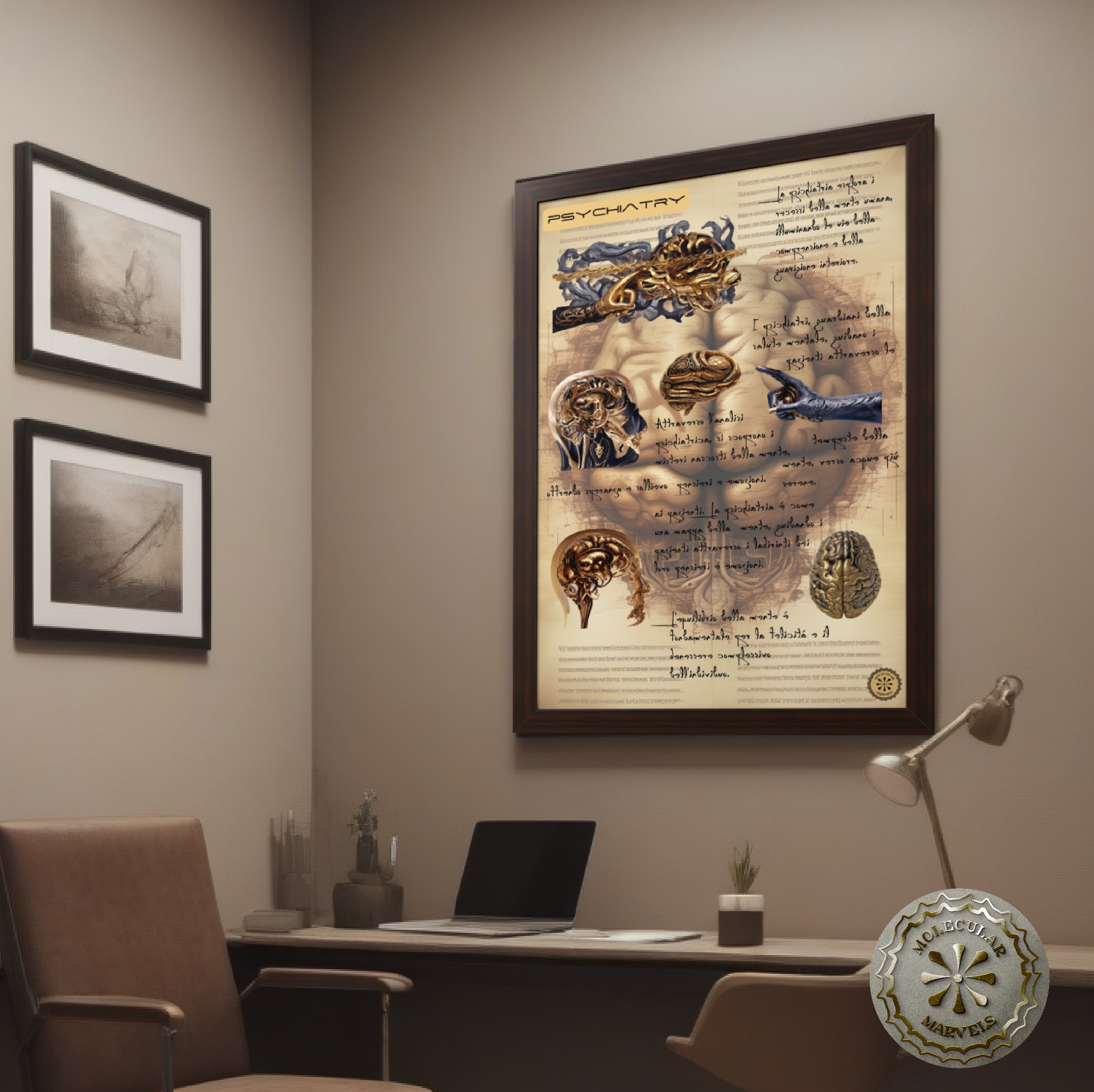 Psychiatry Framed Vertical Poster - Doctor Gift - Medical gift - psychiatrist- medicine specialist gift-mind doctor- psychiatric medicine   product thumbnail image