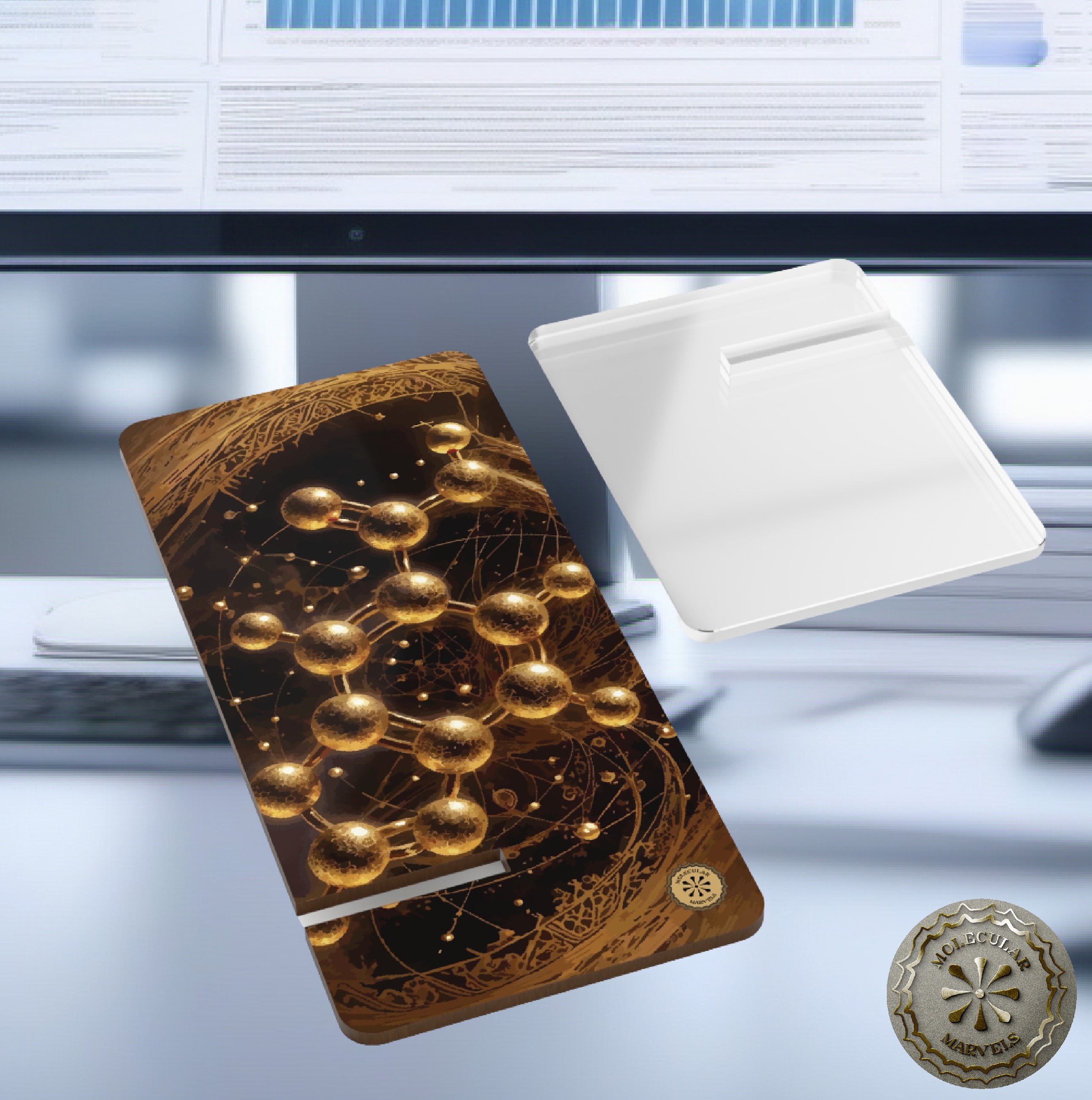 Molecule Ring Mobile Display Stand for Smartphones, chemistry display, chemist gift, chemistry gift, chemist style product thumbnail image Molecule Ring Mobile Display Stand for Smartphones, chemistry display, chemist gift, chemistry gift, chemist style product thumbnail image