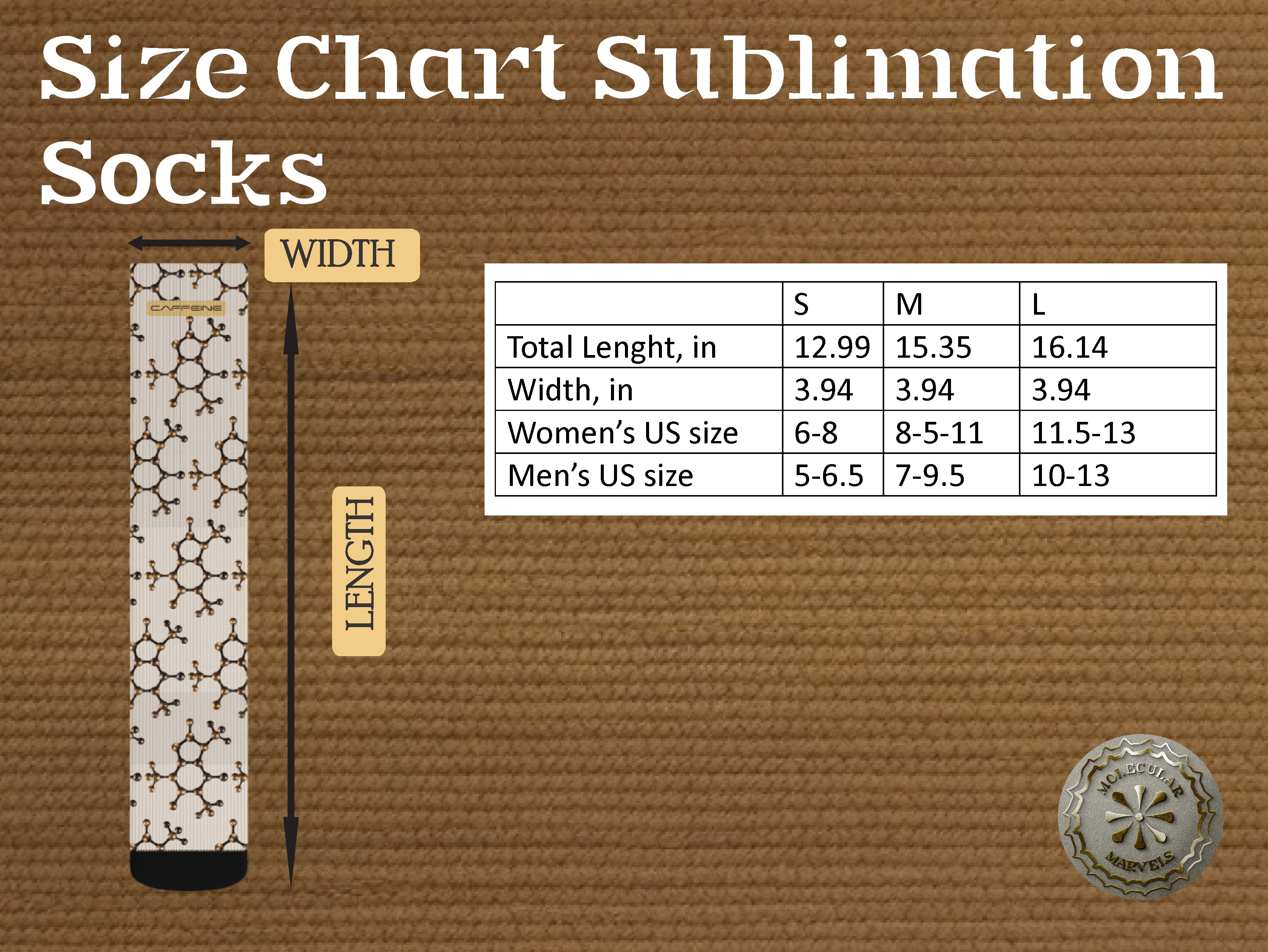 Caffeine molecule Sublimation Socks, Chemistry gift, coffee lover, caffeine, molecule, science style product thumbnail image Caffeine molecule Sublimation Socks, Chemistry gift, coffee lover, caffeine, molecule, science style product thumbnail image