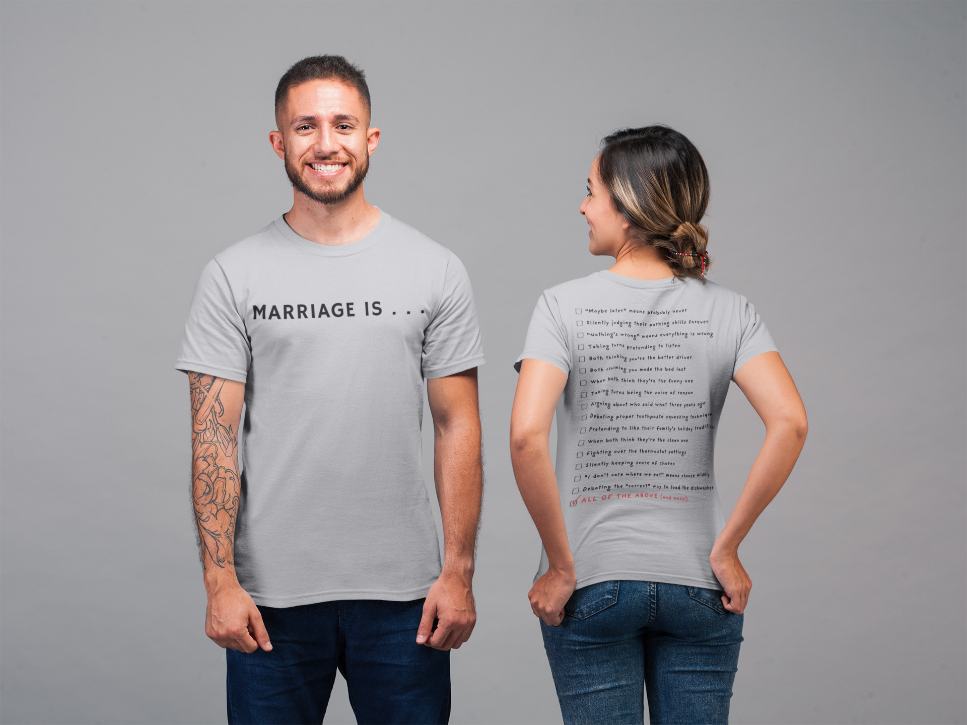 Marriage Checklist Unisex T-Shirt, Relationship Goals Tee, Funny Partner Appreciation Shirt, Marriage Humor Top, Wedding Anniversary Gift product thumbnail image Marriage Checklist Unisex T-Shirt, Relationship Goals Tee, Funny Partner Appreciation Shirt, Marriage Humor Top, Wedding Anniversary Gift product thumbnail image