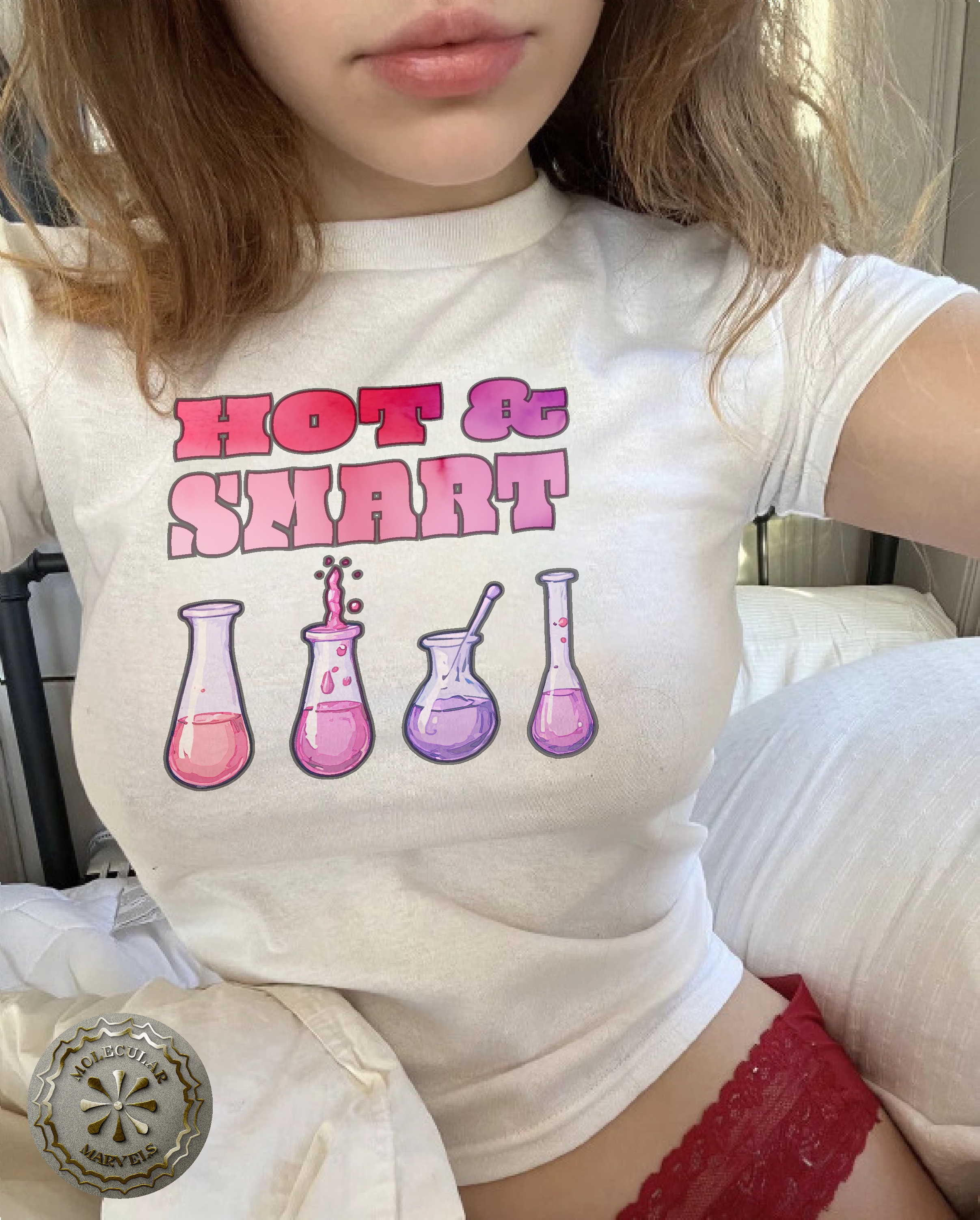 Y2k baby Tee Hot and Smart vintage Crop top T Shirts, Women's Fitted Tee, Y2K Shirt, Trendy Top, 90s Style Tee, funny shirt product thumbnail image Y2k baby Tee Hot and Smart vintage Crop top T Shirts, Women's Fitted Tee, Y2K Shirt, Trendy Top, 90s Style Tee, funny shirt product thumbnail image