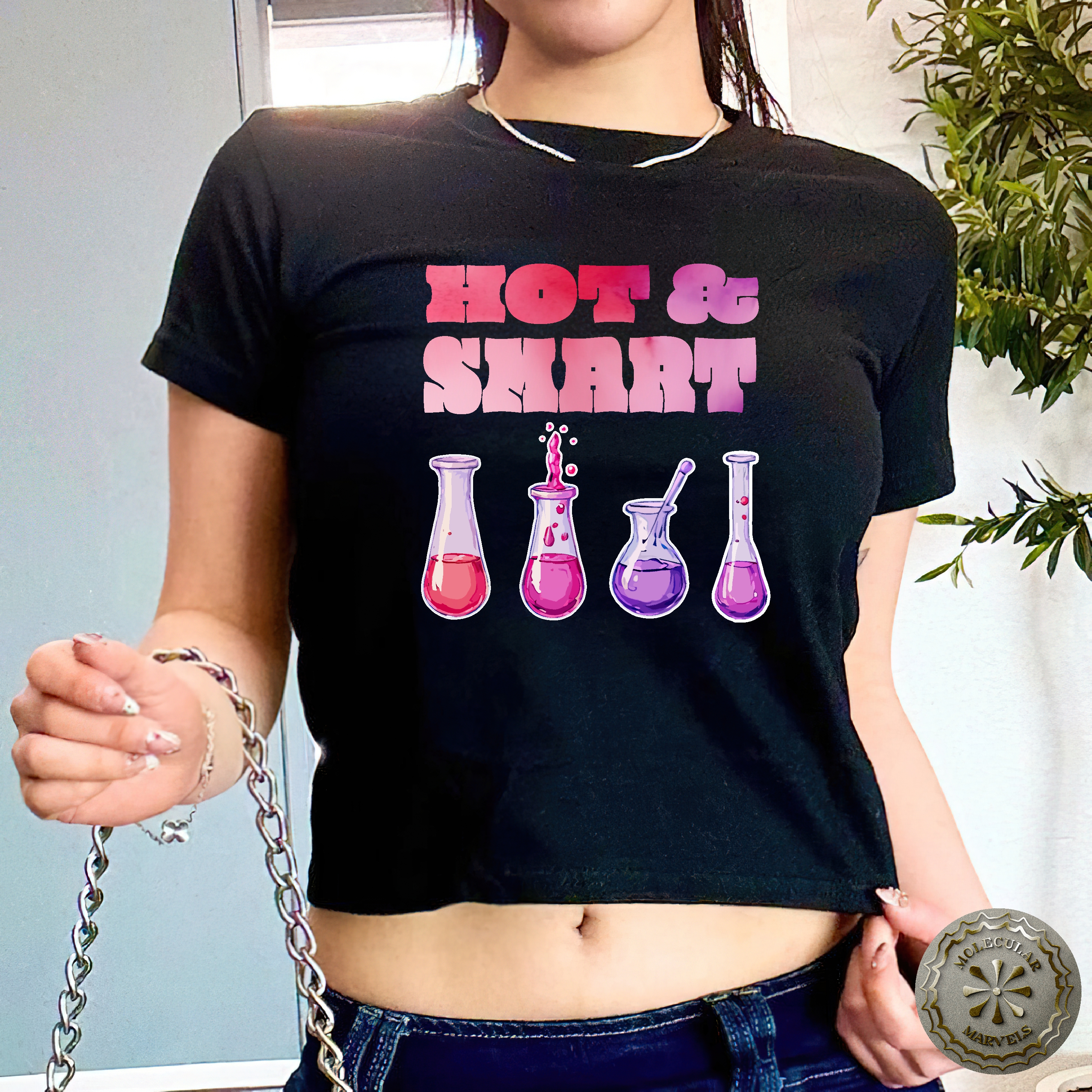 Y2k baby Tee Hot and Smart vintage Crop top T Shirts, Women's Fitted Tee, Y2K Shirt, Trendy Top, 90s Style Tee, funny shirt product thumbnail image Y2k baby Tee Hot and Smart vintage Crop top T Shirts, Women's Fitted Tee, Y2K Shirt, Trendy Top, 90s Style Tee, funny shirt product thumbnail image