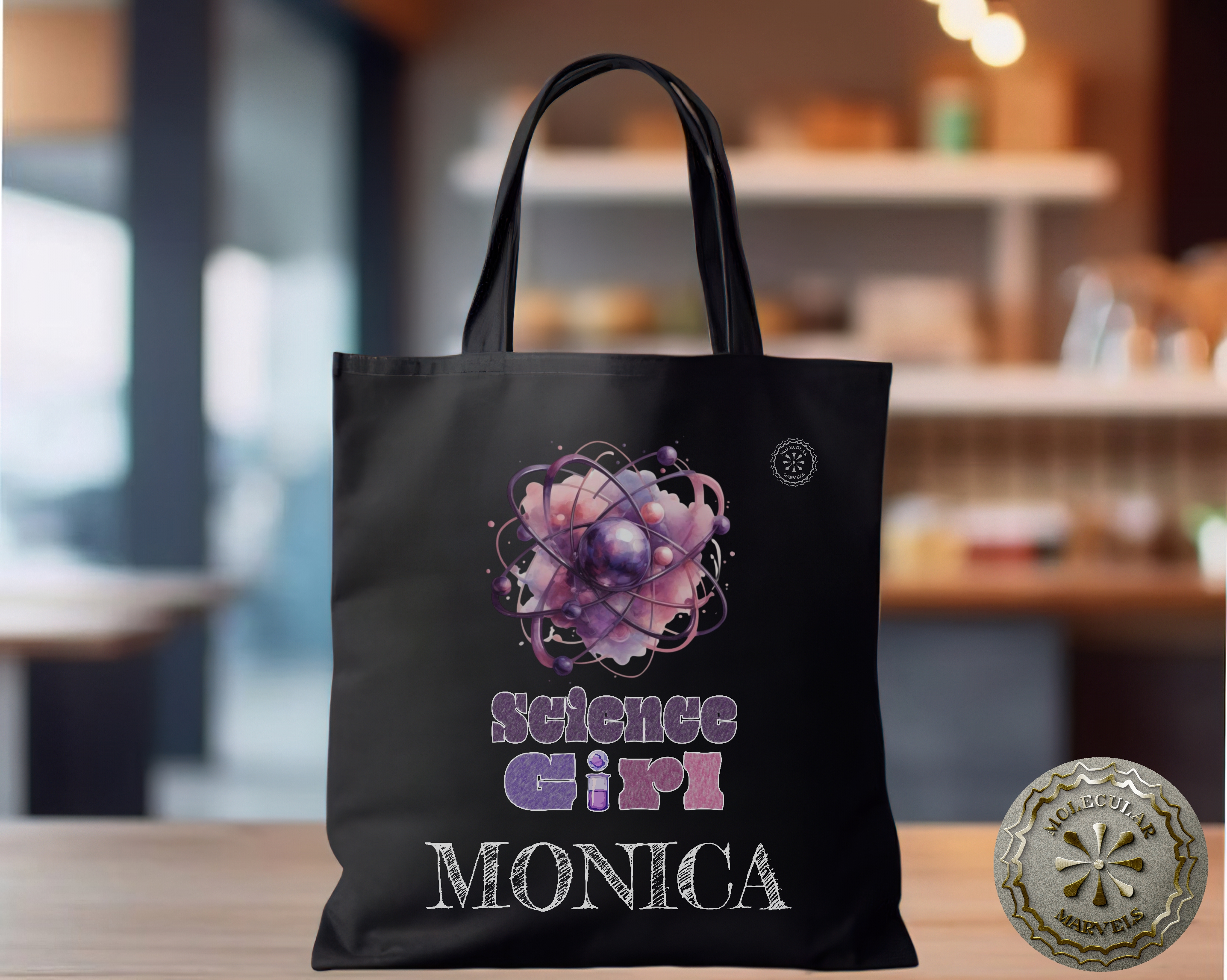 Science girl Personalized Canvas Tote Bag, Scientist Tote Bag, Birthday gift for her, for daughter, women in science product thumbnail image Science girl Personalized Canvas Tote Bag, Scientist Tote Bag, Birthday gift for her, for daughter, women in science product thumbnail image