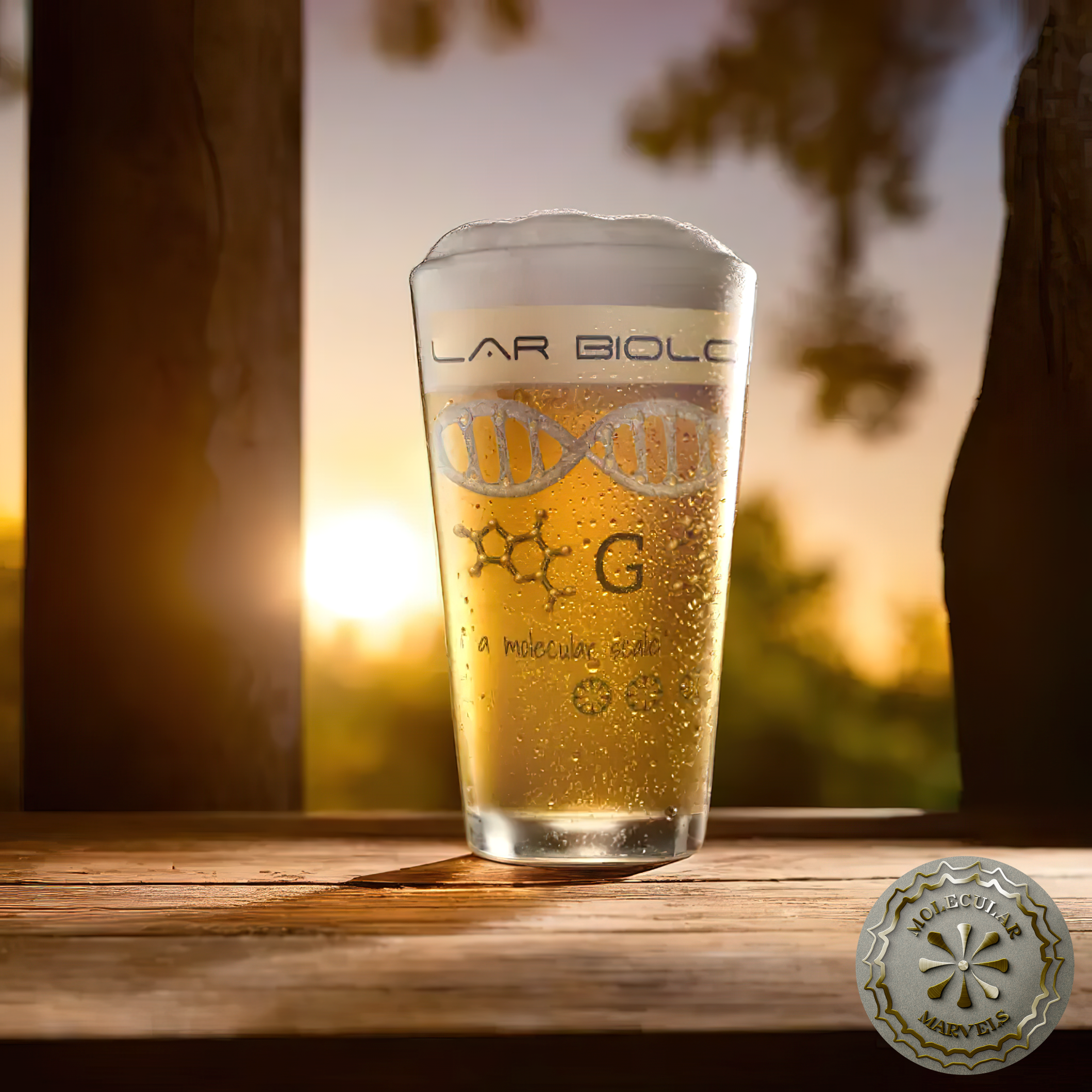 Printed Pint Glass - 16oz | Unique Molecular Designs | Biology Enthusiast Gift - scientist gift - dna gift product thumbnail image