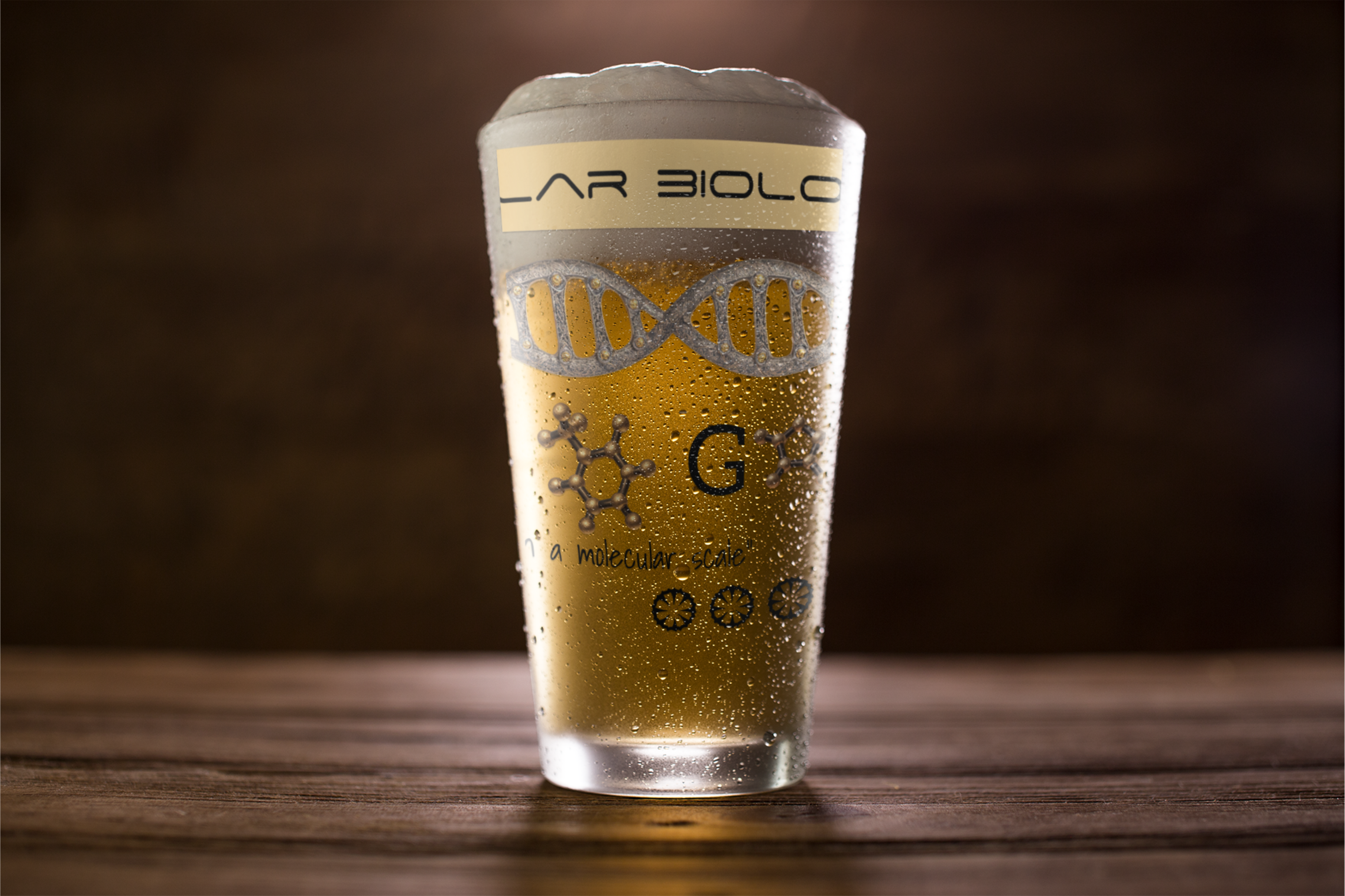 Printed Pint Glass - 16oz | Unique Molecular Designs | Biology Enthusiast Gift - scientist gift - dna gift product thumbnail image