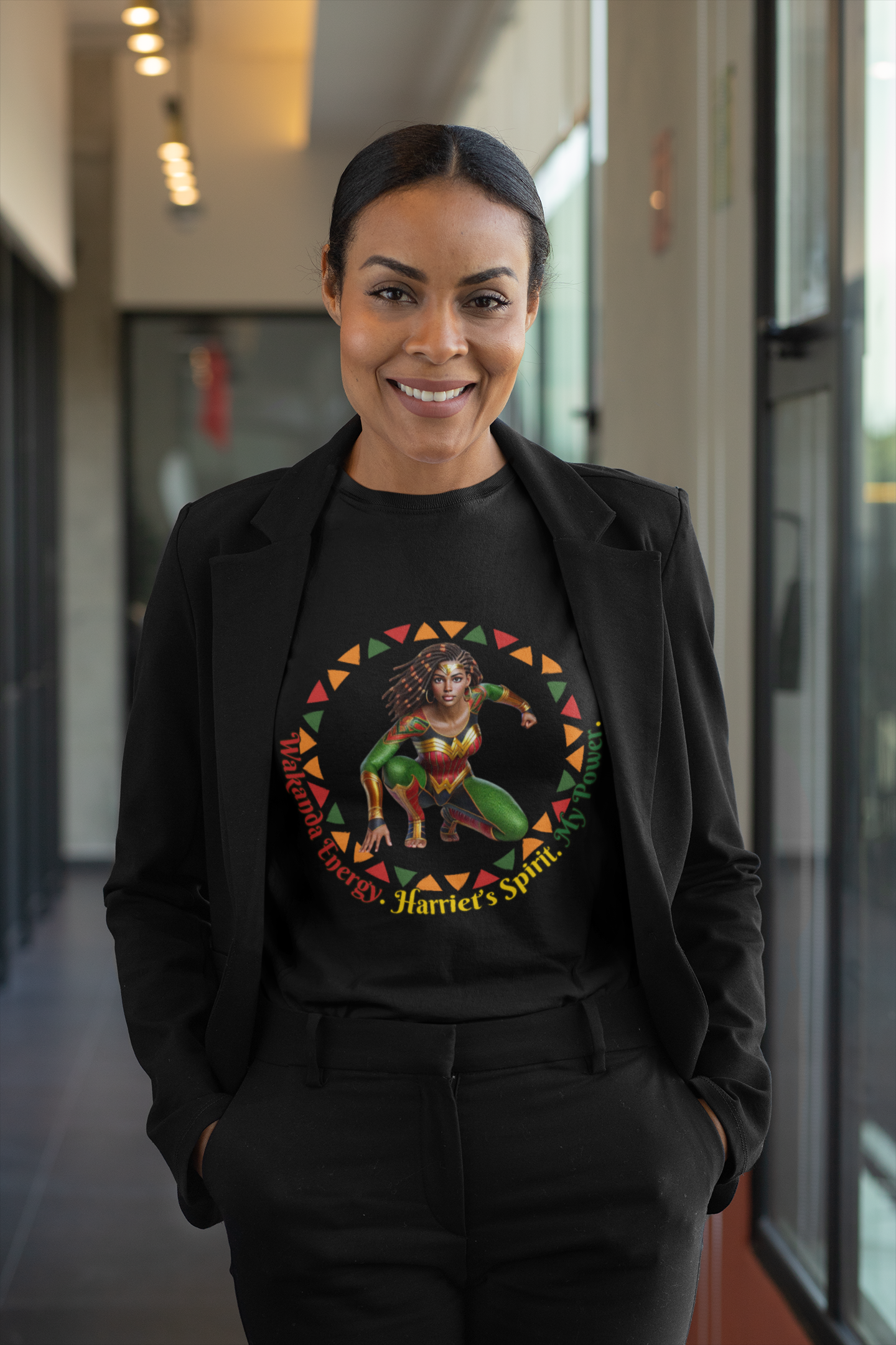 Long Sleeve Tee - Black Female Superhero - Wakanda Energy Harriet’s Spirit My Power product thumbnail image Long Sleeve Tee - Black Female Superhero - Wakanda Energy Harriet’s Spirit My Power product thumbnail image