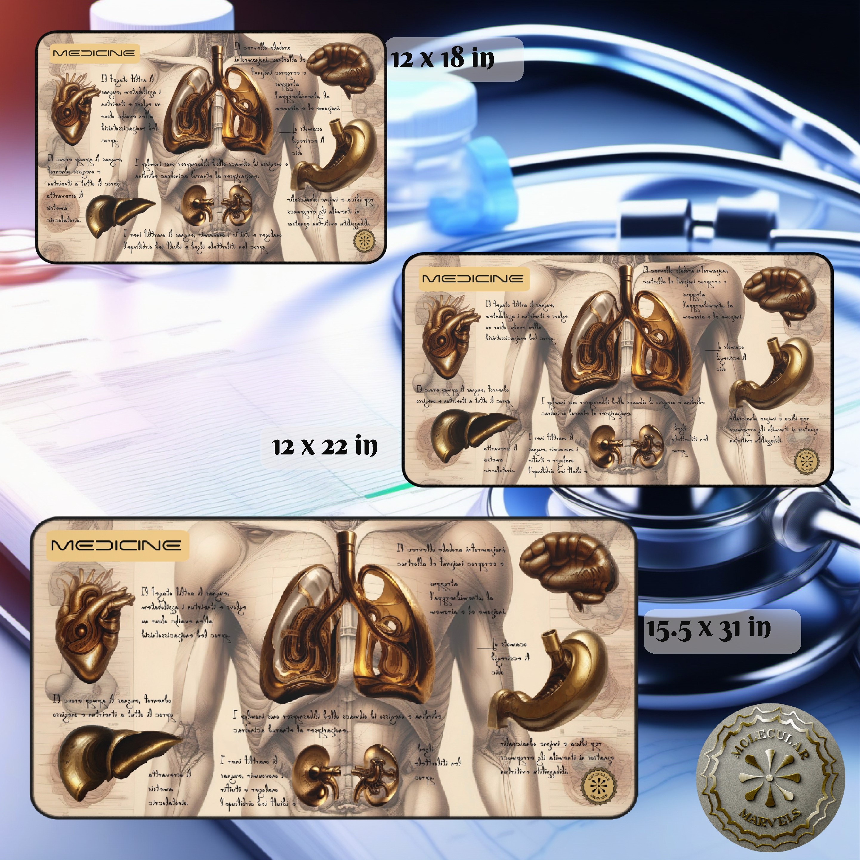 Medicine Desk Mat, Science Lover Gift - Medical desk- Physician - Docotr style- Medicine gift -Medical desk mat -Medical style product thumbnail image Medicine Desk Mat, Science Lover Gift - Medical desk- Physician - Docotr style- Medicine gift -Medical desk mat -Medical style product thumbnail image