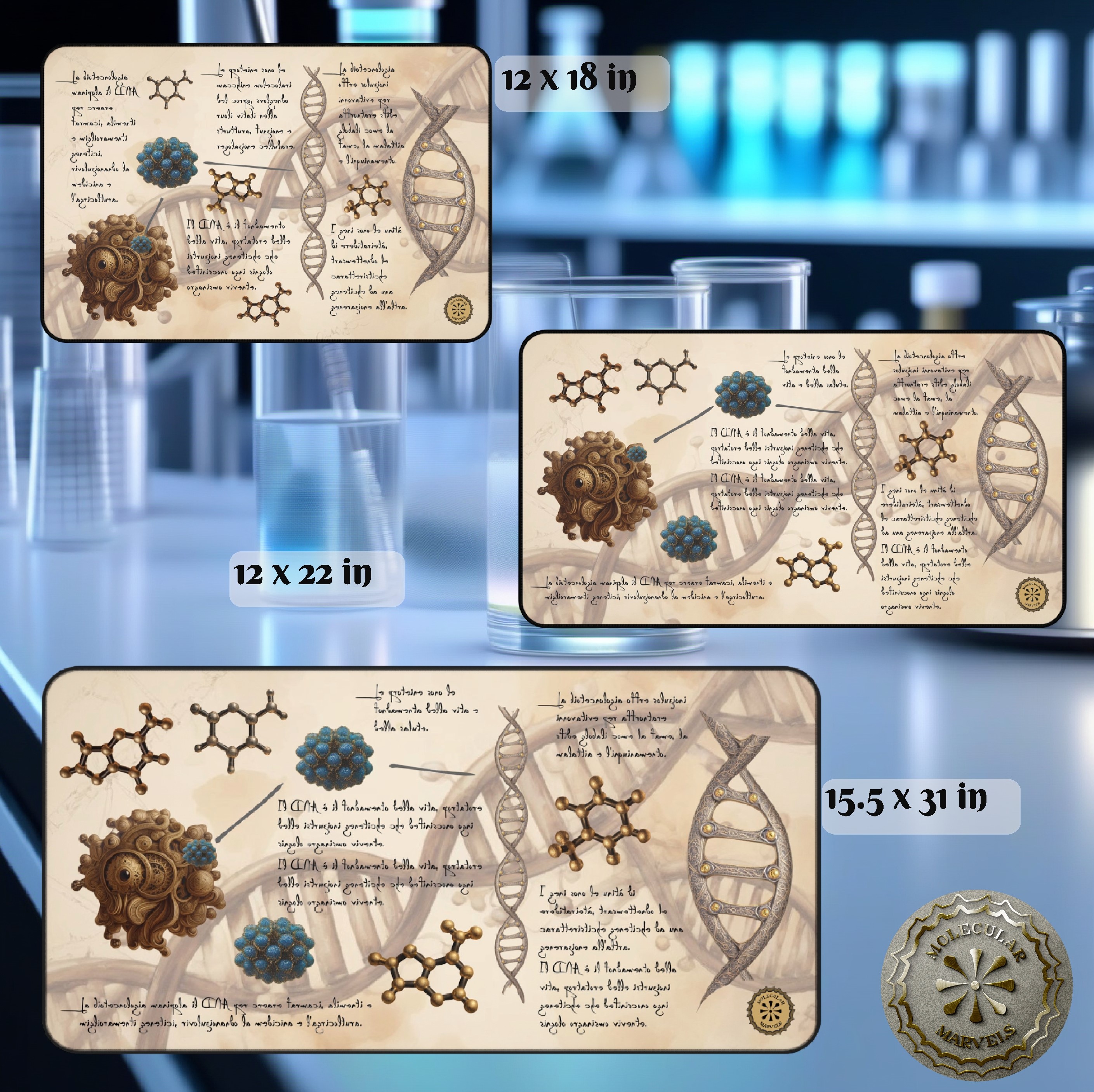 DNA Desk Mat, Science Lover Gift - molecular biology mat- biotechnology - researcher style- Science gift -science desk mat -science style product thumbnail image DNA Desk Mat, Science Lover Gift - molecular biology mat- biotechnology - researcher style- Science gift -science desk mat -science style product thumbnail image