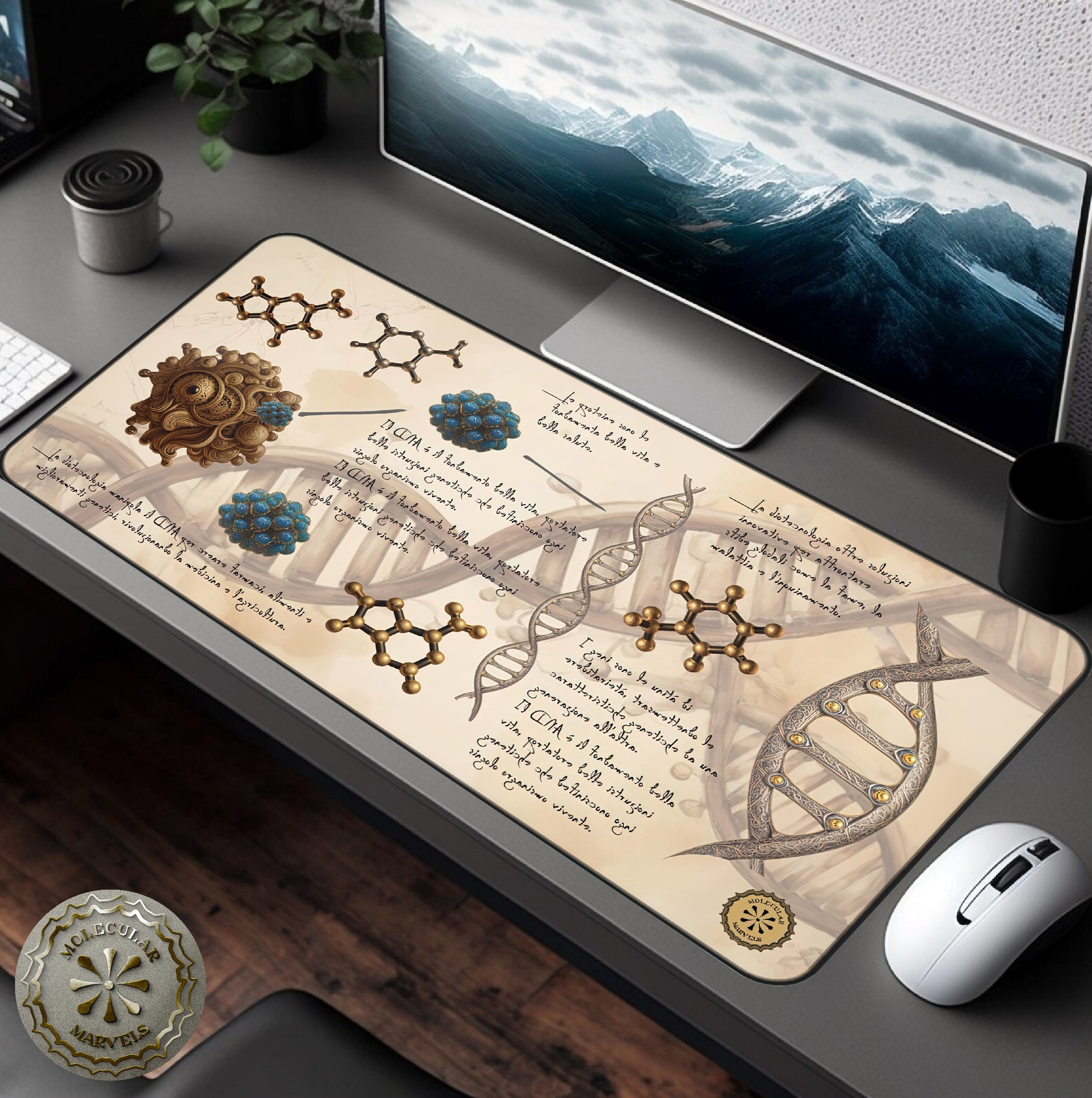 DNA Desk Mat, Science Lover Gift - molecular biology mat- biotechnology - researcher style- Science gift -science desk mat -science style DNA Desk Mat, Science Lover Gift - molecular biology mat- biotechnology - researcher style- Science gift -science desk mat -science style