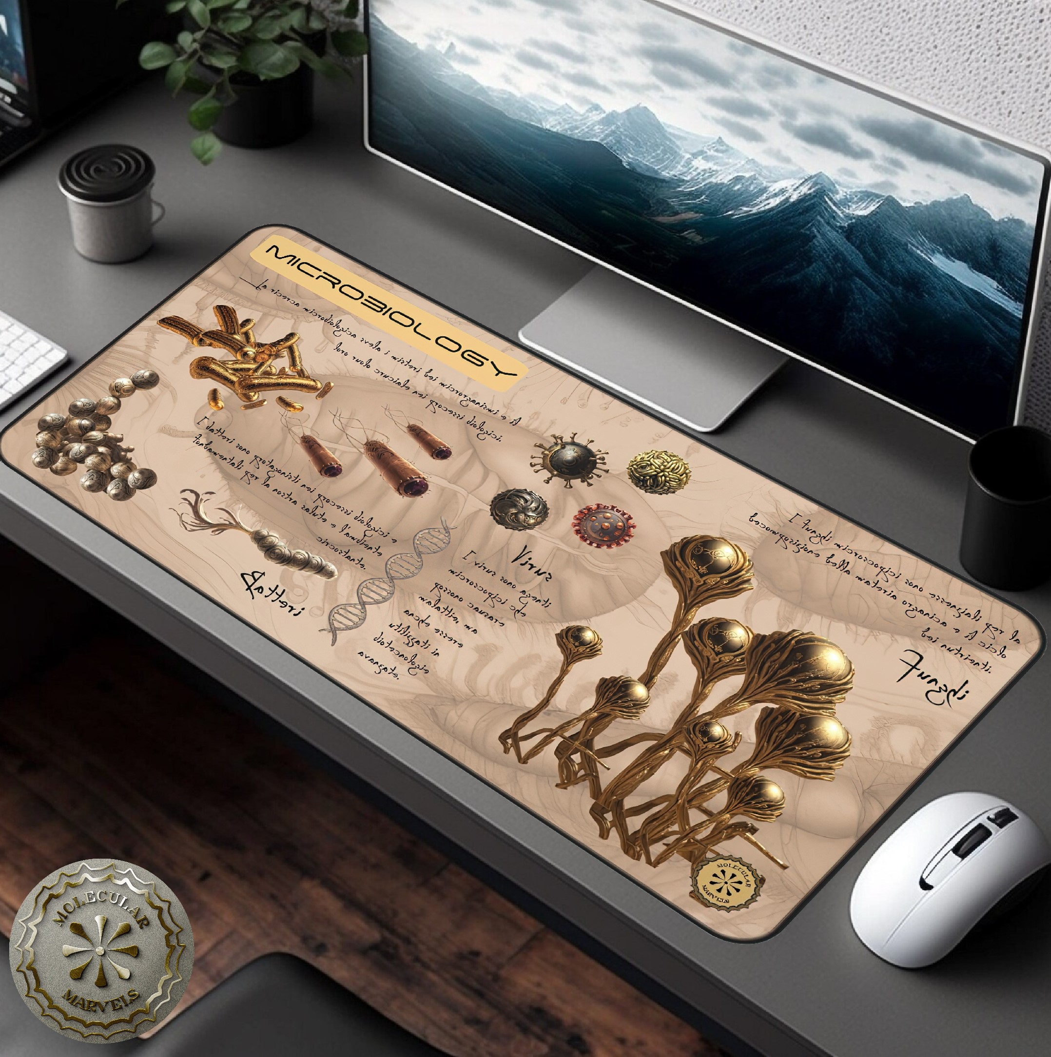 Microbiology Desk Mat, Science Lover Gift - Bacteria desk- Microbiologist- researcher style- Science gift -science desk mat -science style Microbiology Desk Mat, Science Lover Gift - Bacteria desk- Microbiologist- researcher style- Science gift -science desk mat -science style