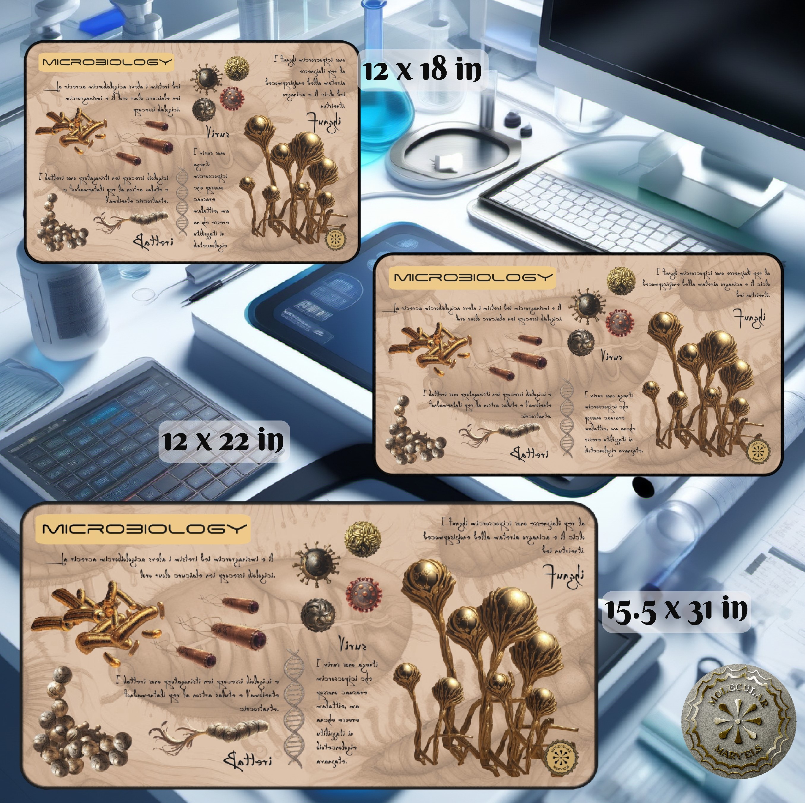 Microbiology Desk Mat, Science Lover Gift - Bacteria desk- Microbiologist- researcher style- Science gift -science desk mat -science style product thumbnail image Microbiology Desk Mat, Science Lover Gift - Bacteria desk- Microbiologist- researcher style- Science gift -science desk mat -science style product thumbnail image