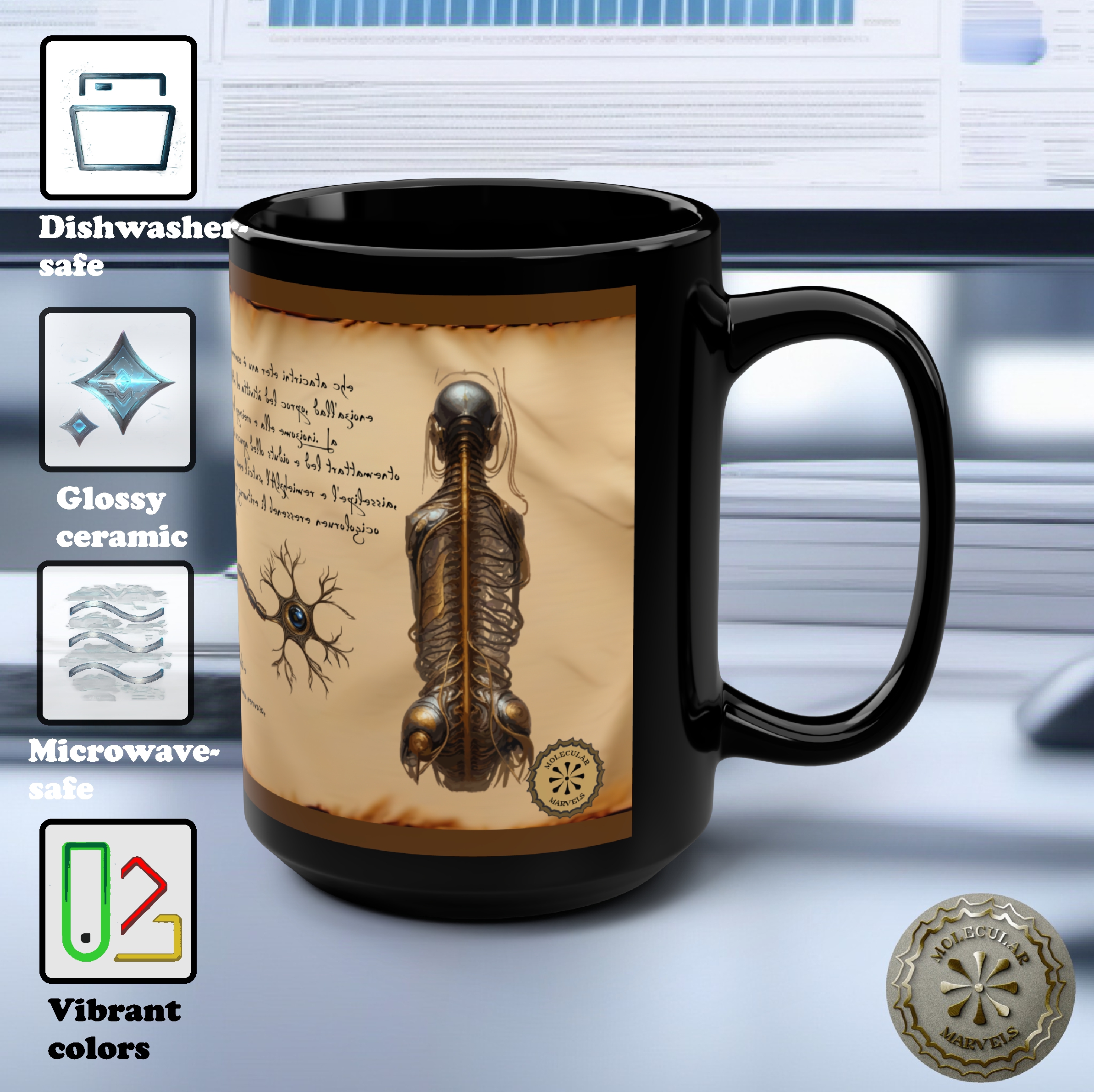 Neurology Black Ceramic 15oz Mug  - Doctor Gift -  Medical gift - Neurology- healthcare- medicine specialist gift- doctor lifestyle product thumbnail image