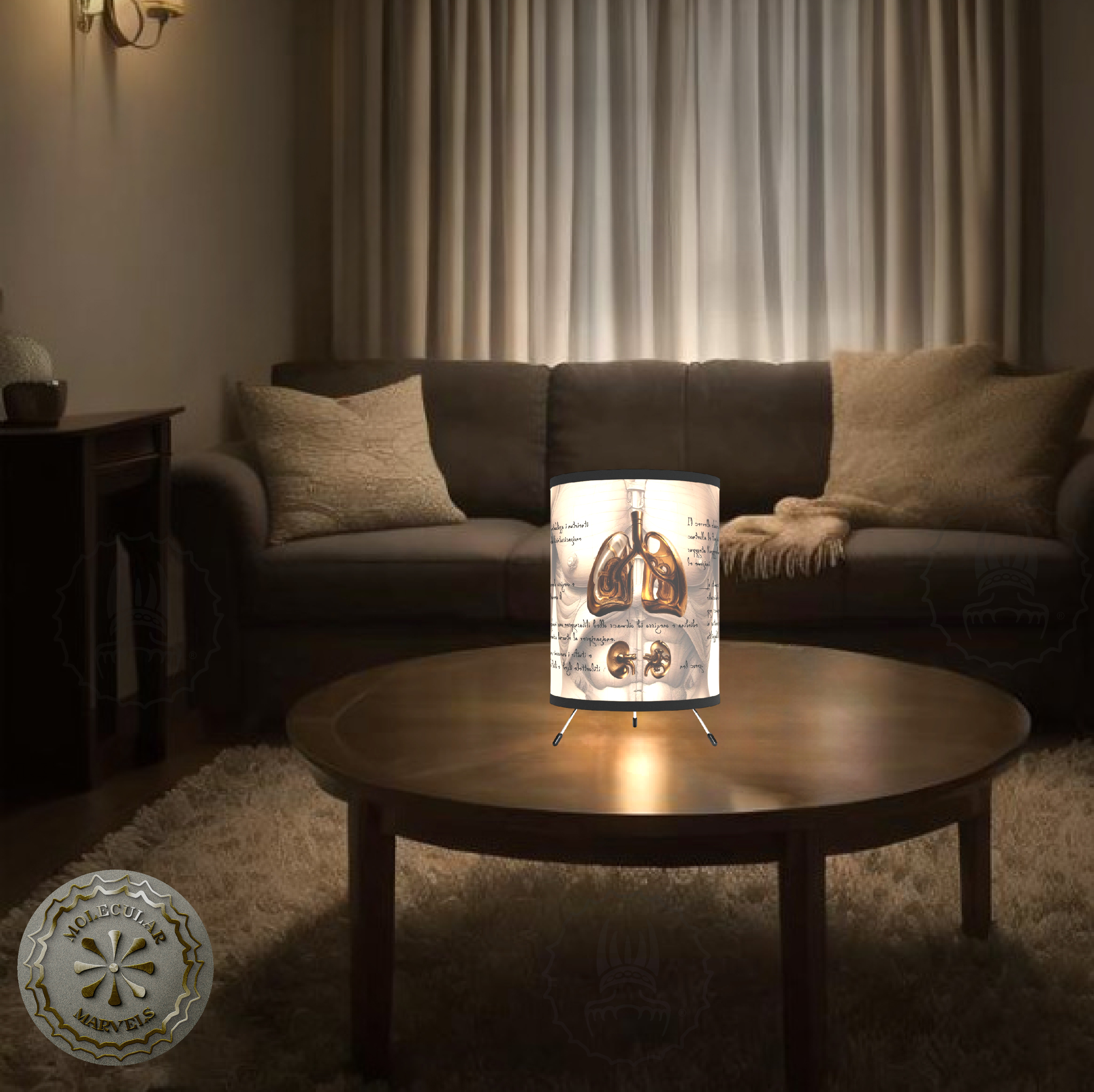 Medical style Tripod Lamp with High-Res Printed Shade, US\CA plug, organ themed, physician lamp, doctor style, student gift product thumbnail image Medical style Tripod Lamp with High-Res Printed Shade, US\CA plug, organ themed, physician lamp, doctor style, student gift product thumbnail image