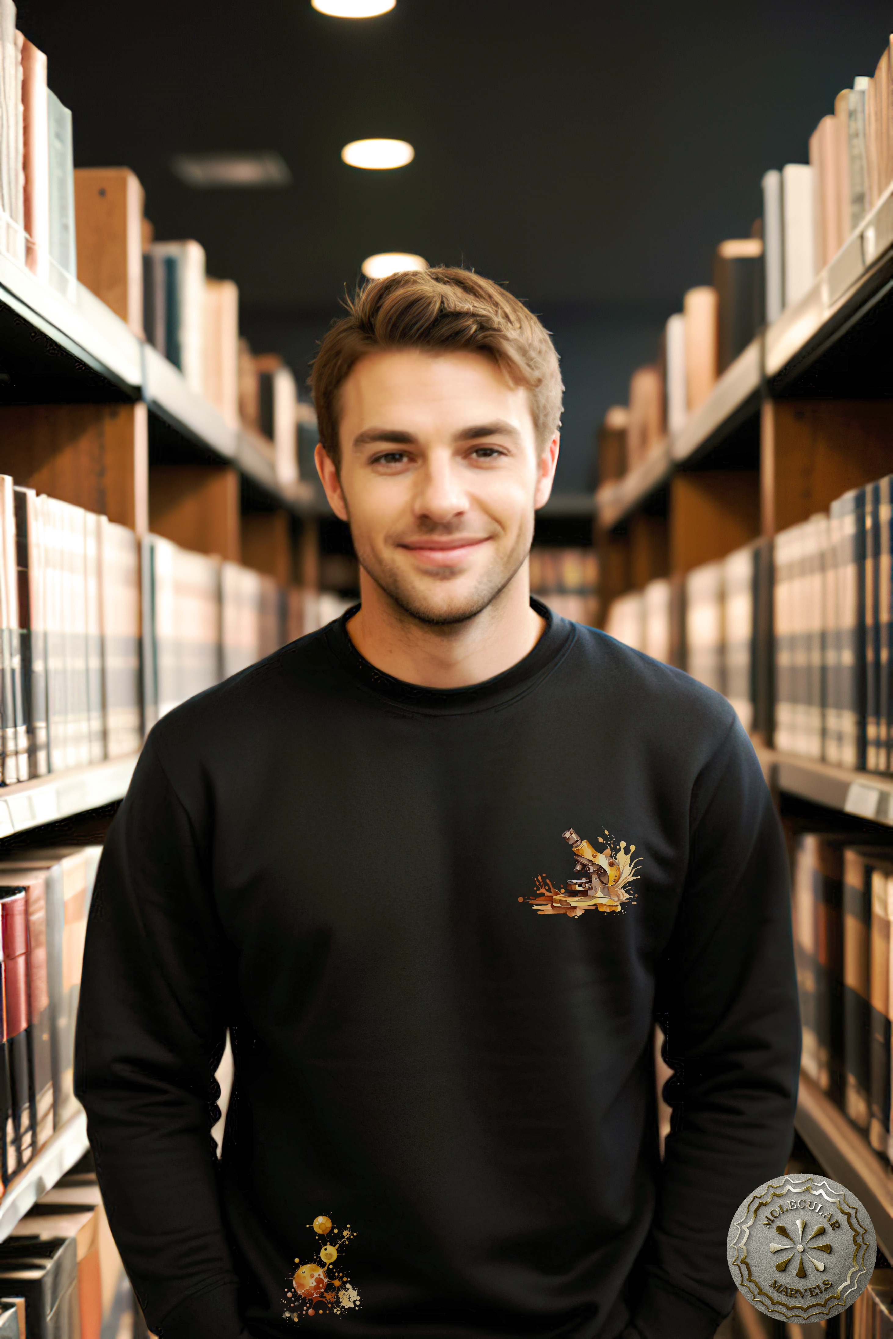 Microbiology Crewneck Sweatshirt ocre design, science Elegance, science style, science gift, daughter student gift, laboratory style product thumbnail image Microbiology Crewneck Sweatshirt ocre design, science Elegance, science style, science gift, daughter student gift, laboratory style product thumbnail image