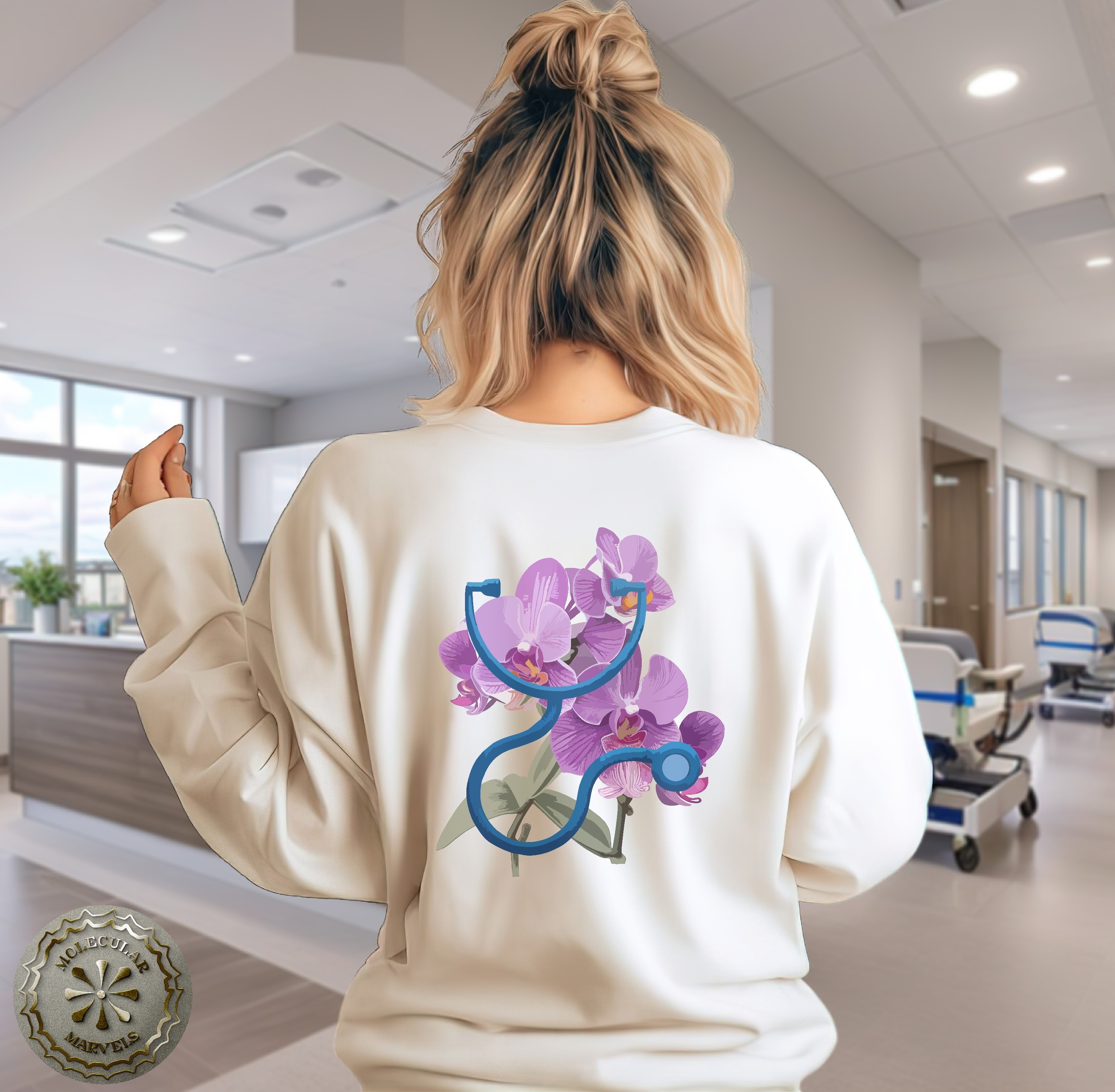 Orchid Stethoscope Sweatshirt, Women's Nursing School, Floral Nurse Shirt, Nurse Graduation Gift, lab life, laboratory apparel, nurse style product thumbnail image Orchid Stethoscope Sweatshirt, Women's Nursing School, Floral Nurse Shirt, Nurse Graduation Gift, lab life, laboratory apparel, nurse style product thumbnail image