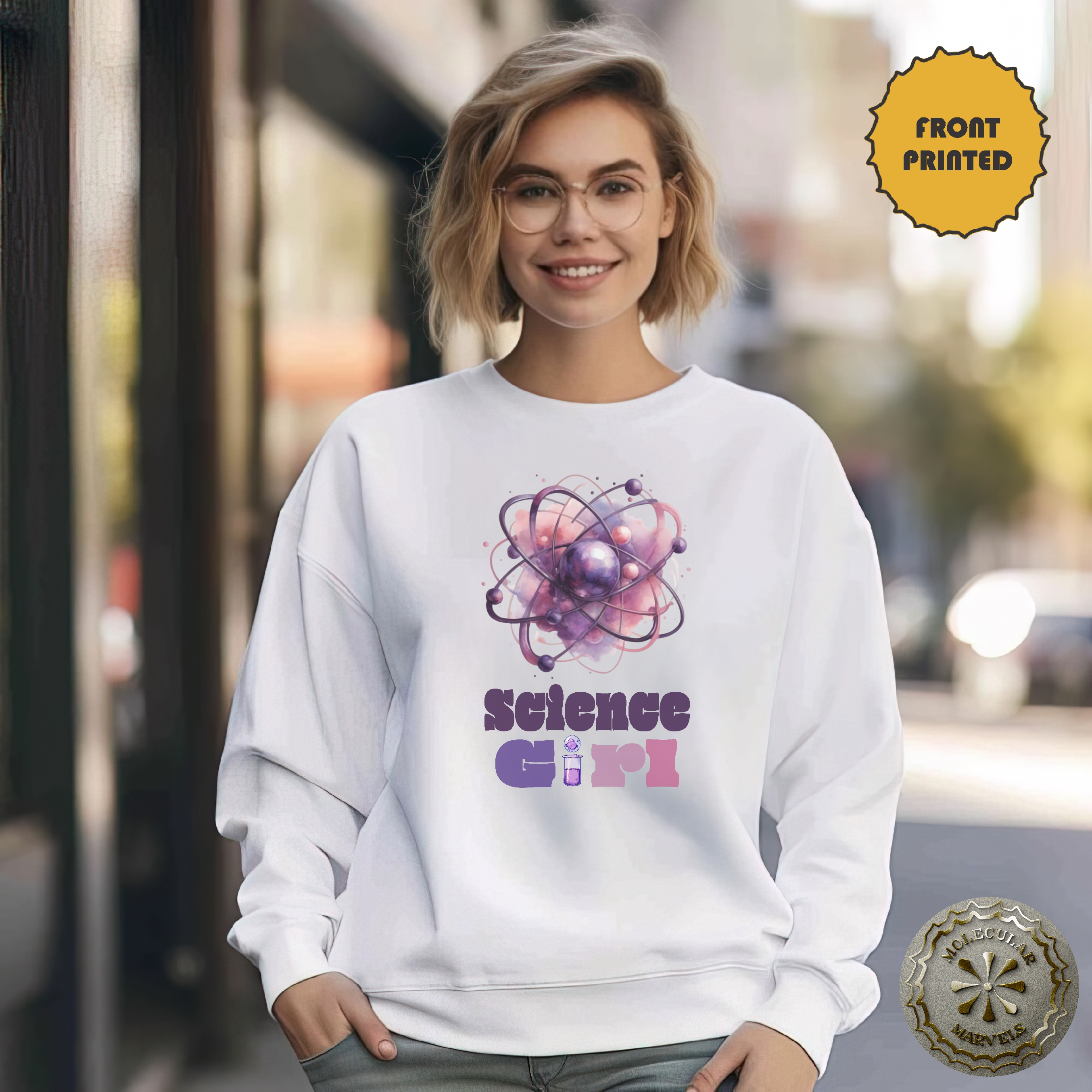 Science girl Heavy Blend™ Crewneck Sweatshirt, atomic design, student gift, science vibes, science style, gift for her, women in science product thumbnail image Science girl Heavy Blend™ Crewneck Sweatshirt, atomic design, student gift, science vibes, science style, gift for her, women in science product thumbnail image