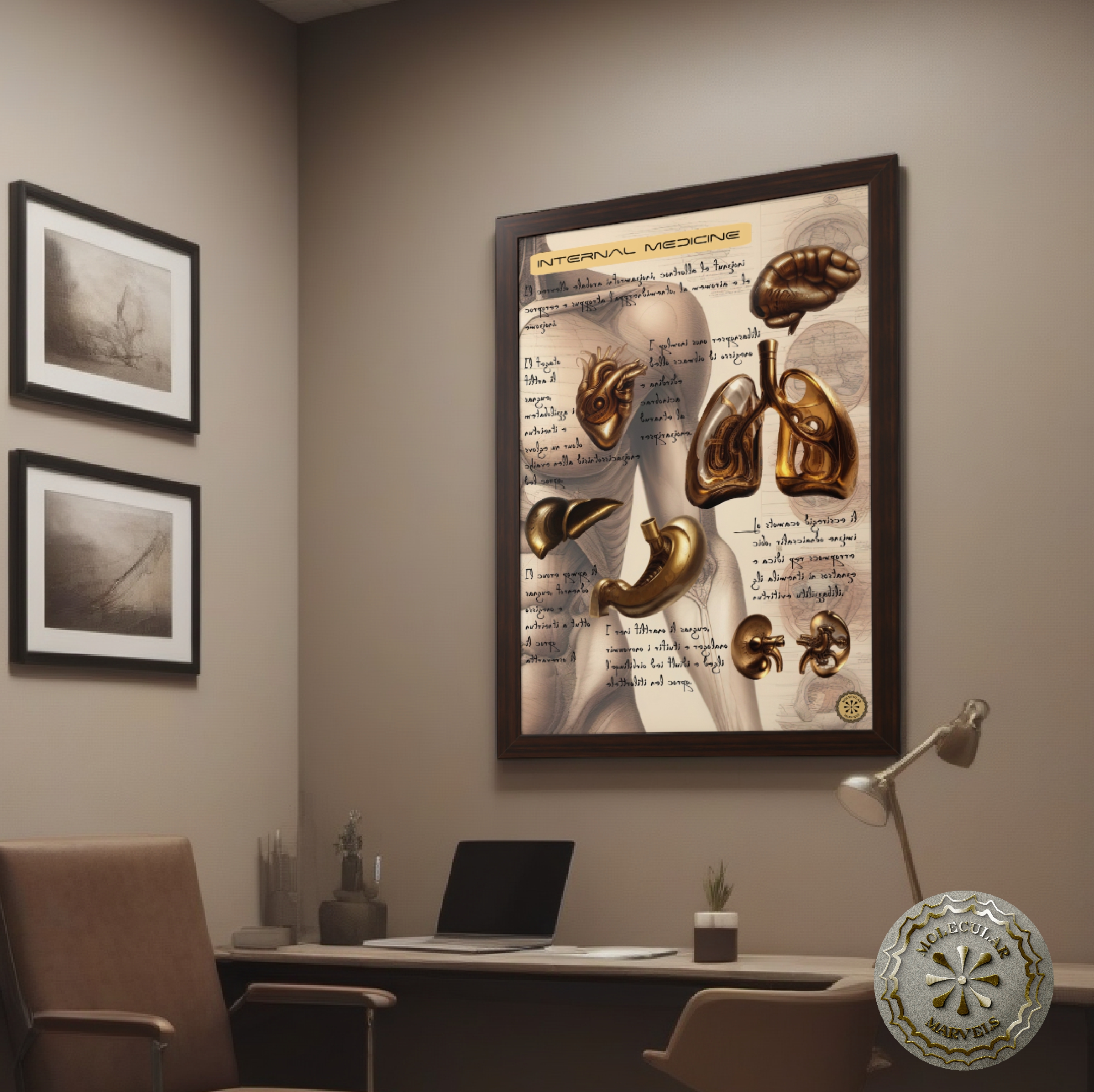 Internal Medicine Framed Vertical Poster-Doctor Gift - Medical gift - Internist- healthcare- general medicine-  physician gift