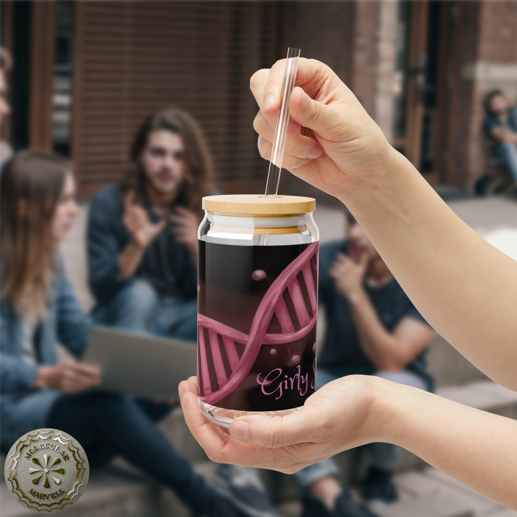 Girly Science sipper glass 16oz, Science Lover Gift -DNA- researcher girl- Biotechnology- Science style - daughter gift- pinkish science Girly Science sipper glass 16oz, Science Lover Gift -DNA- researcher girl- Biotechnology- Science style - daughter gift- pinkish science