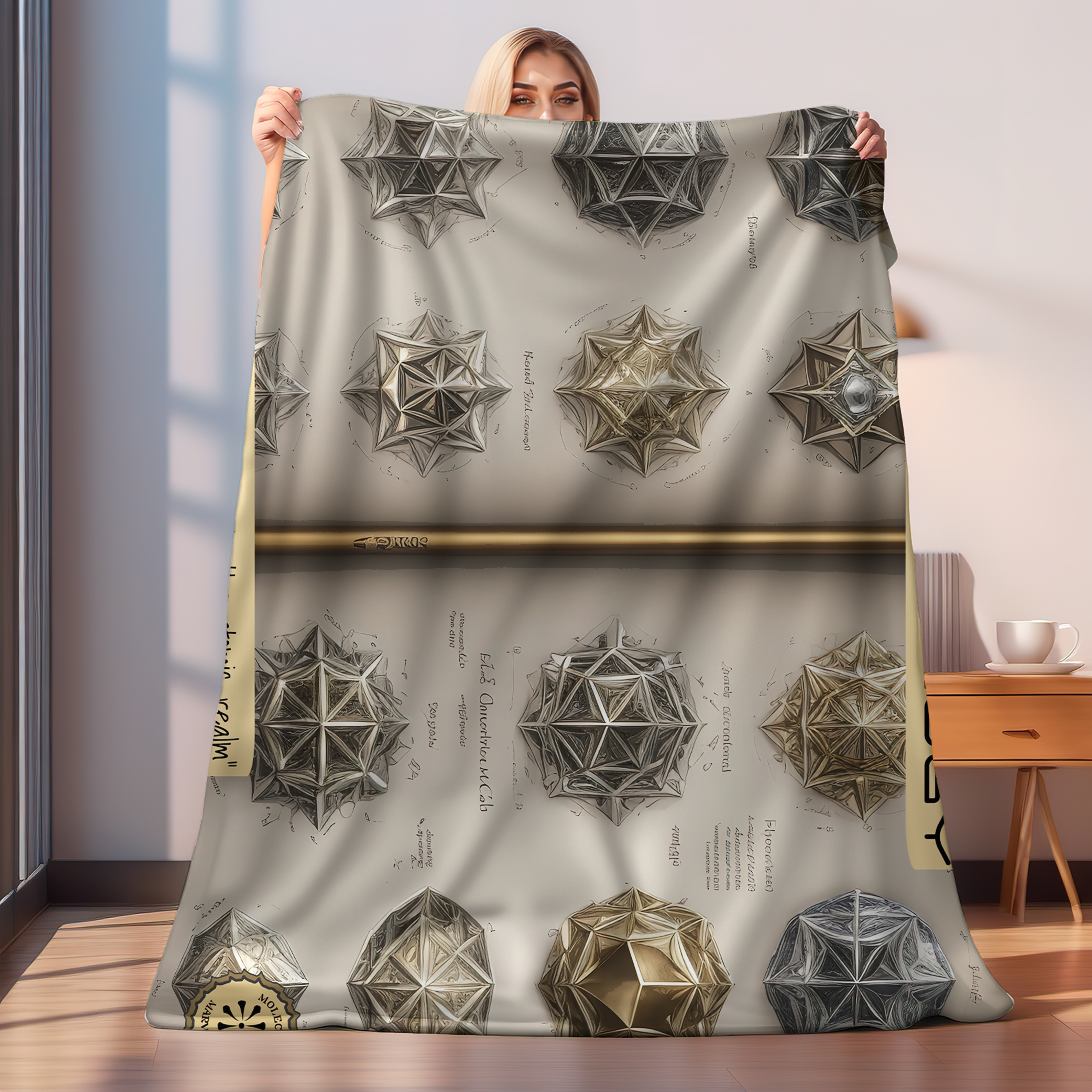Nanotechnology Velveteen Plush Blanket- Nanoscience gifts- nanoparticles clothing- nanogold - gold nanoparticles, scientific daughter gift product thumbnail image