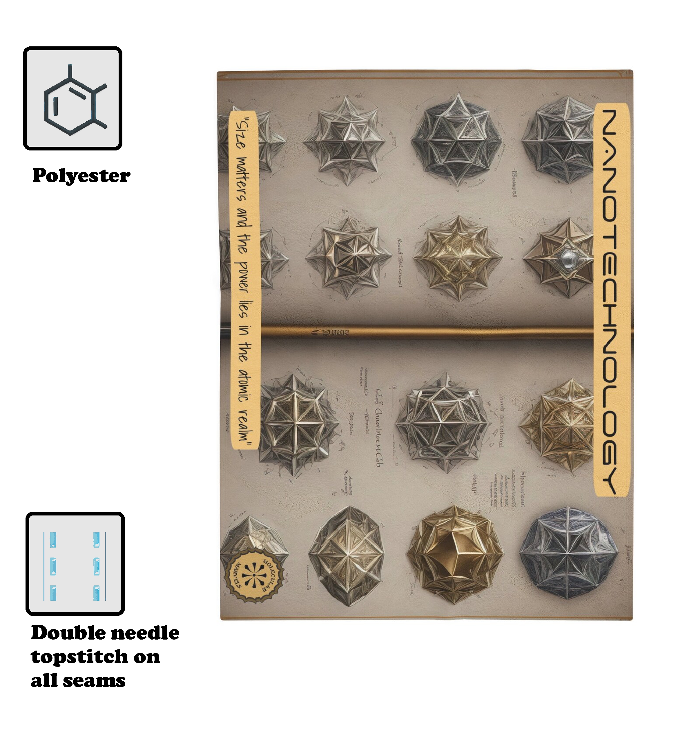 Nanotechnology Velveteen Plush Blanket- Nanoscience gifts- nanoparticles clothing- nanogold - gold nanoparticles, scientific daughter gift product thumbnail image