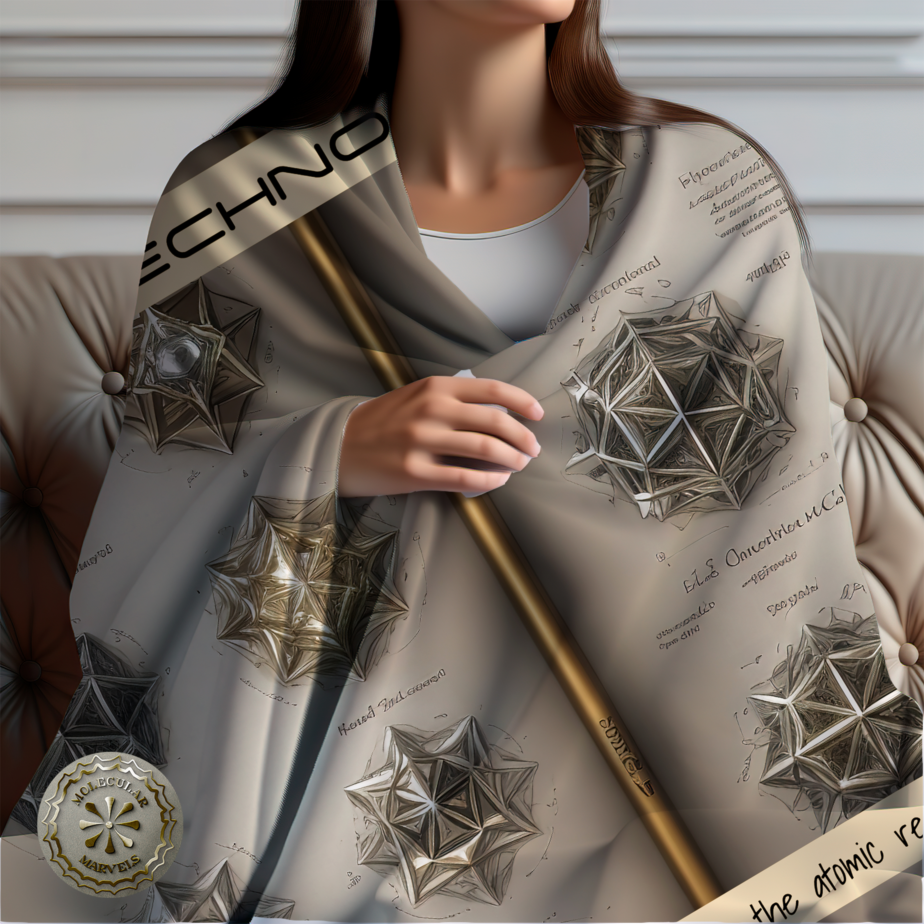 Nanotechnology Velveteen Plush Blanket- Nanoscience gifts- nanoparticles clothing- nanogold - gold nanoparticles, scientific daughter gift product thumbnail image