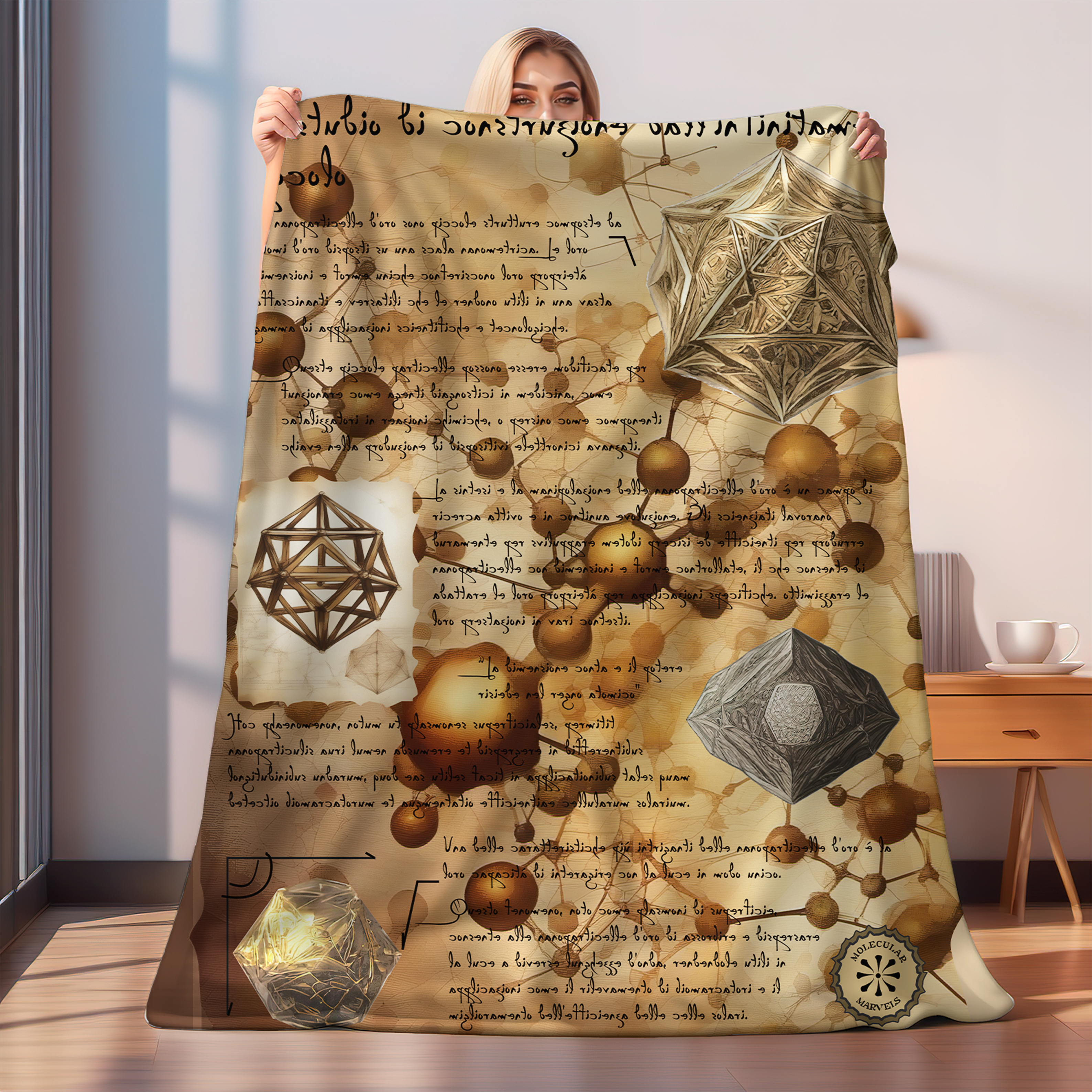 Nanotechnology Velveteen Plush Blanket- Nanoscience gifts- nanoparticles clothing- nanogold - gold nanoparticles, scientific daughter gift product thumbnail image