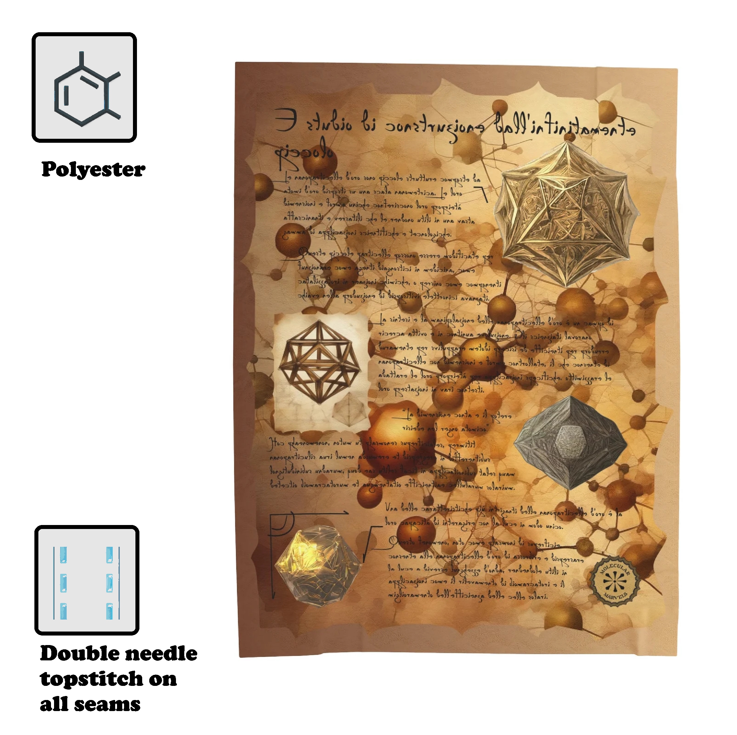 Nanotechnology Velveteen Plush Blanket- Nanoscience gifts- nanoparticles clothing- nanogold - gold nanoparticles, scientific daughter gift product thumbnail image