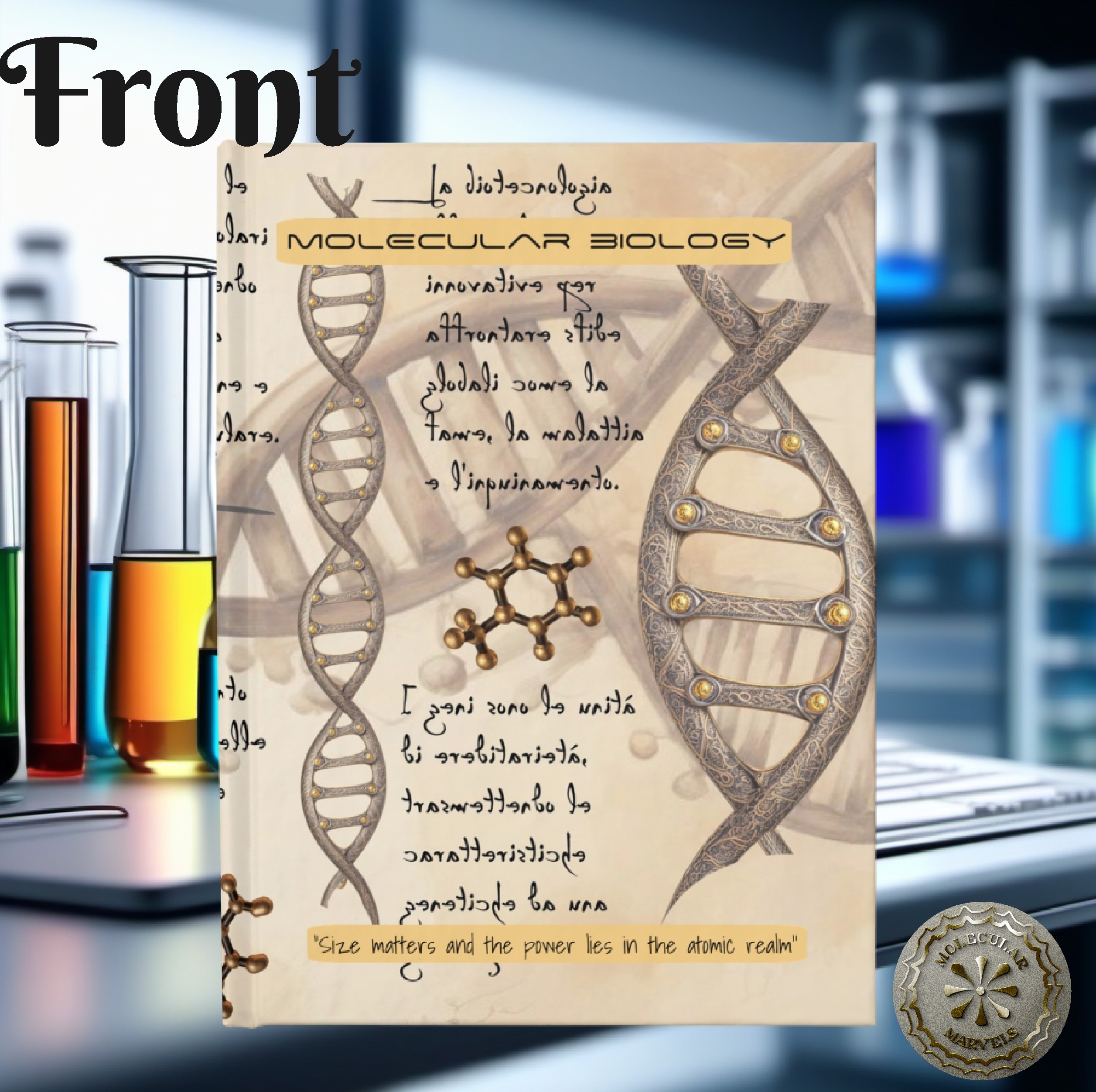DNA Journal - Ruled Line- molecular biology gifts- nucleic acid journal- double helix DNA -scientific gift- science day -science style
