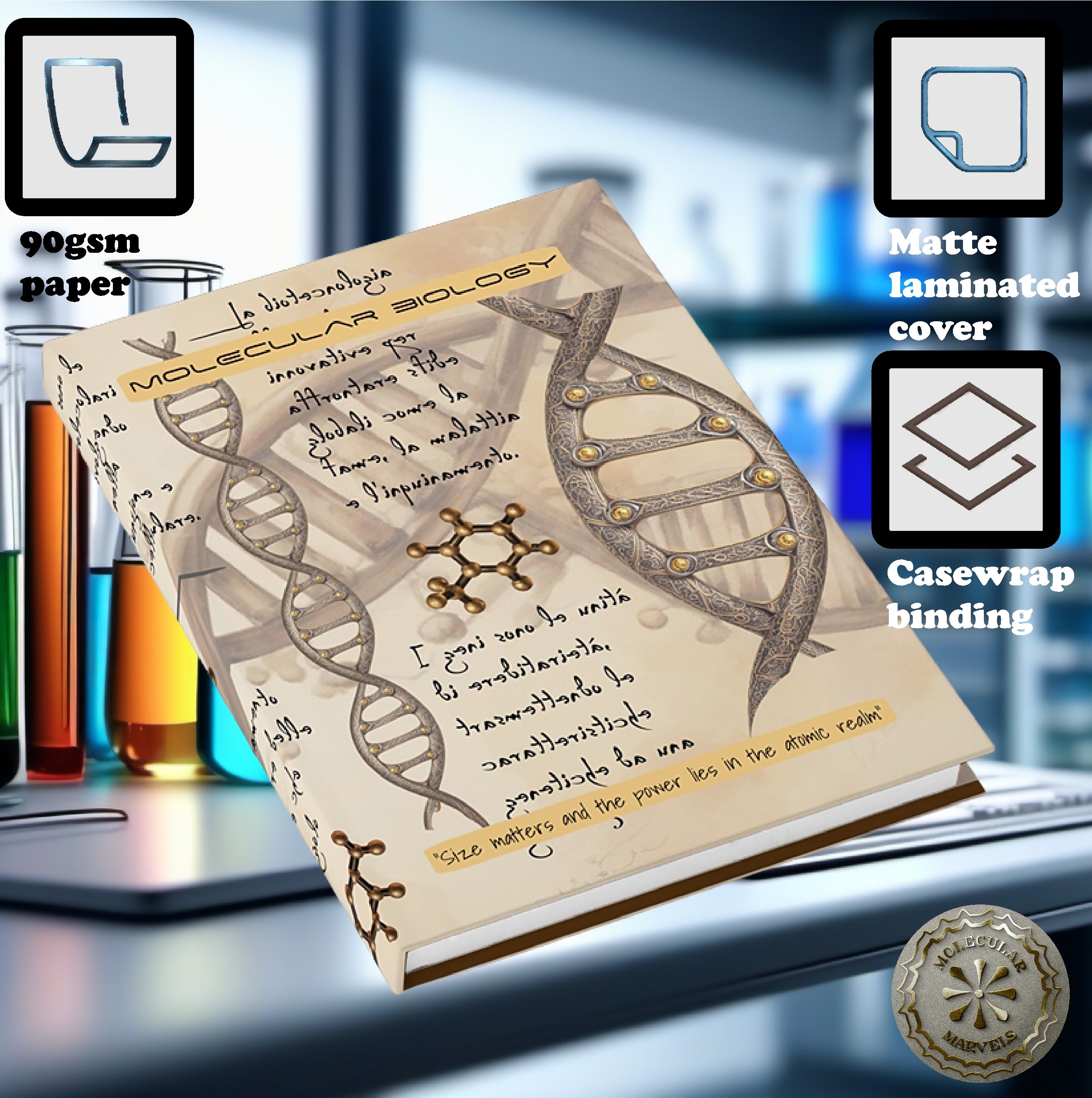 DNA Journal - Ruled Line- molecular biology gifts- nucleic acid journal- double helix DNA -scientific gift- science day -science style product thumbnail image DNA Journal - Ruled Line- molecular biology gifts- nucleic acid journal- double helix DNA -scientific gift- science day -science style product thumbnail image