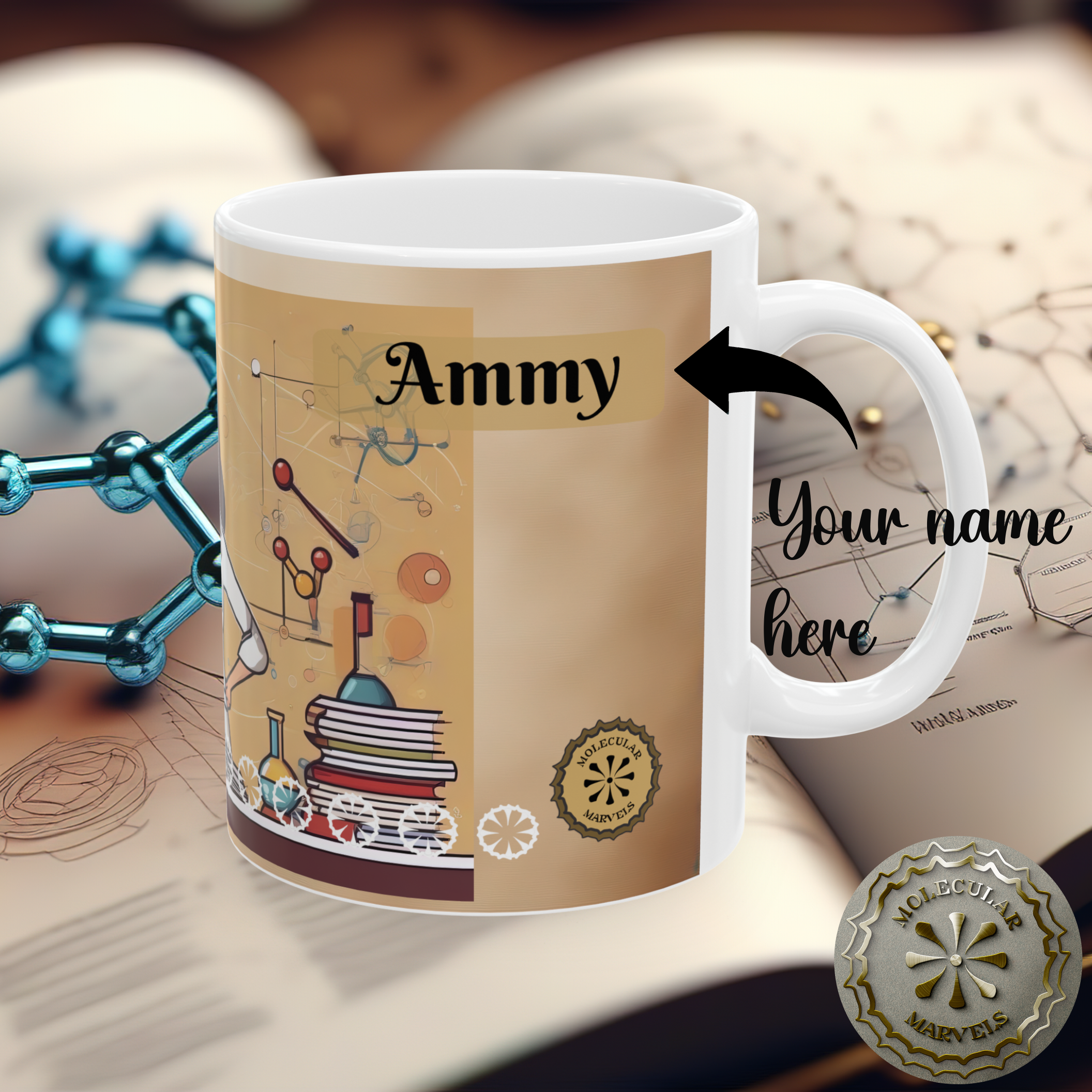 Personalized Best Scientific Mom Ceramic Coffee Mug - Science Lover Gift- 11/15oz- mom gif- mom researcher- Mothers Day Gift product thumbnail image