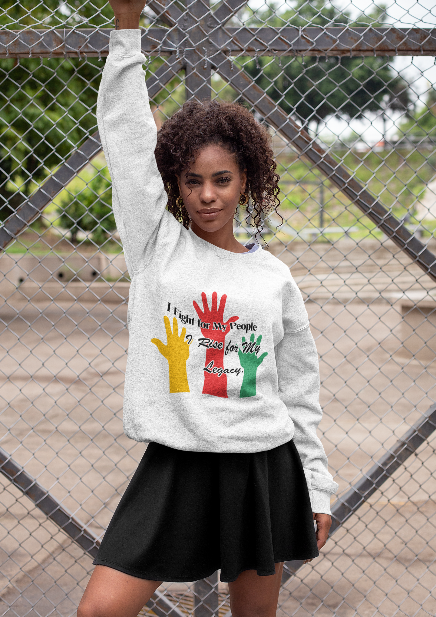Legacy Pride Crewneck Sweatshirt - I Fight for My People product thumbnail image Legacy Pride Crewneck Sweatshirt - I Fight for My People product thumbnail image