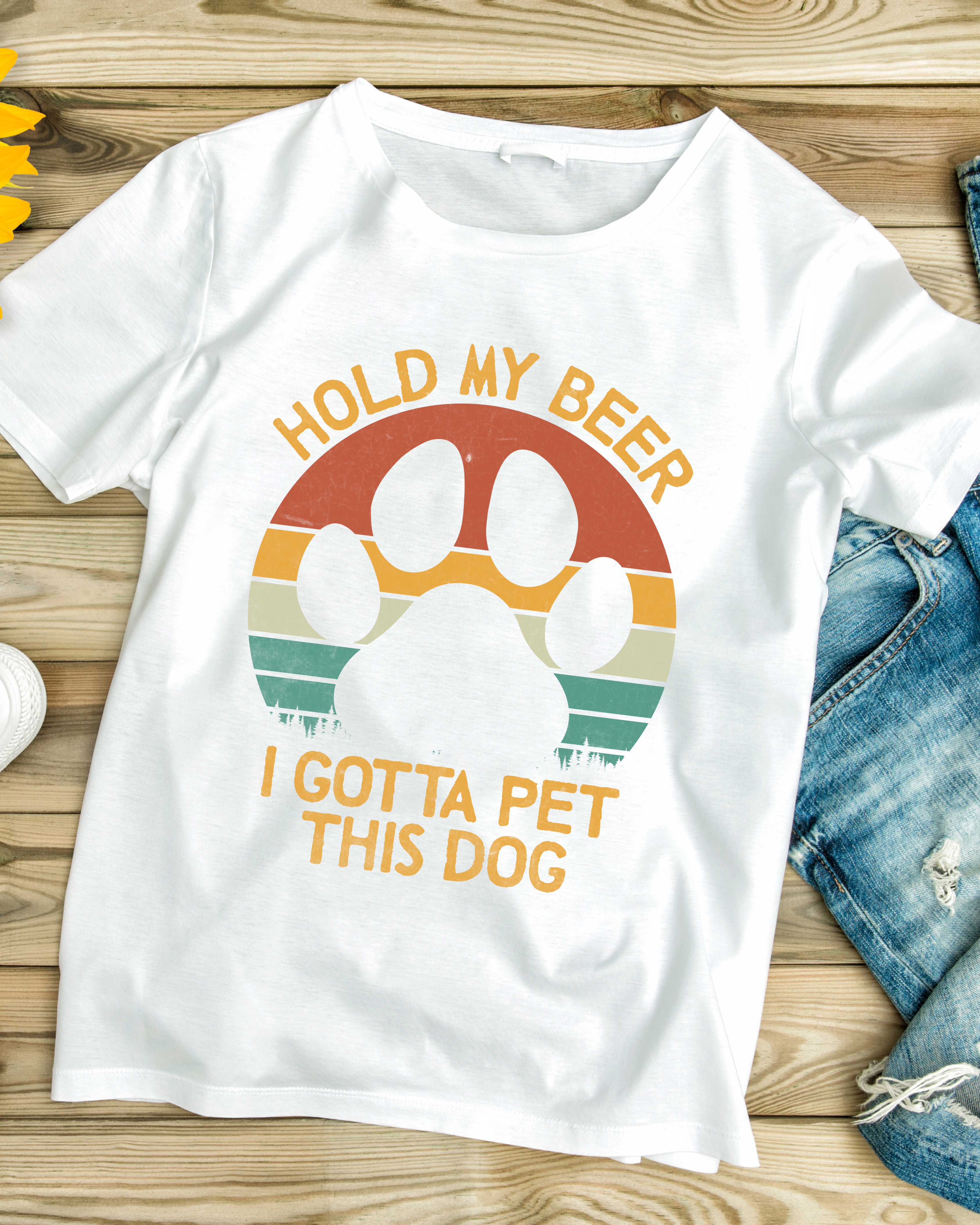Hold My Beer I Gotta Pet This Dog Unisex Softstyle T-Shirt - Fun Pet Lover Tee product thumbnail image