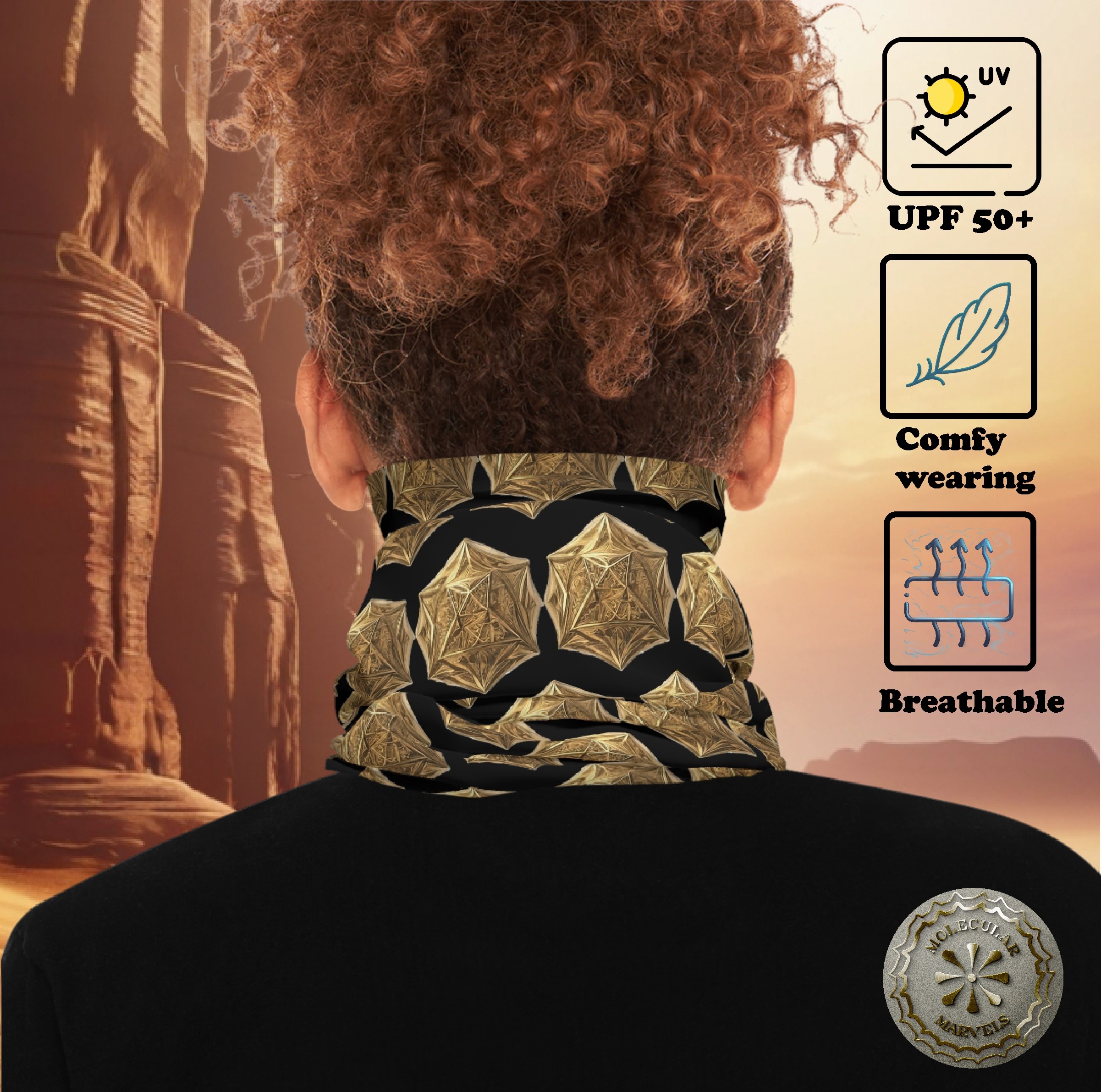 UPF 50+ Nanotechnology Lightweight Neck Gaiter - Science Lover Gift - Nanogold A - Gold nanoparticles - nanomaterials- science style product thumbnail image UPF 50+ Nanotechnology Lightweight Neck Gaiter - Science Lover Gift - Nanogold A - Gold nanoparticles - nanomaterials- science style product thumbnail image