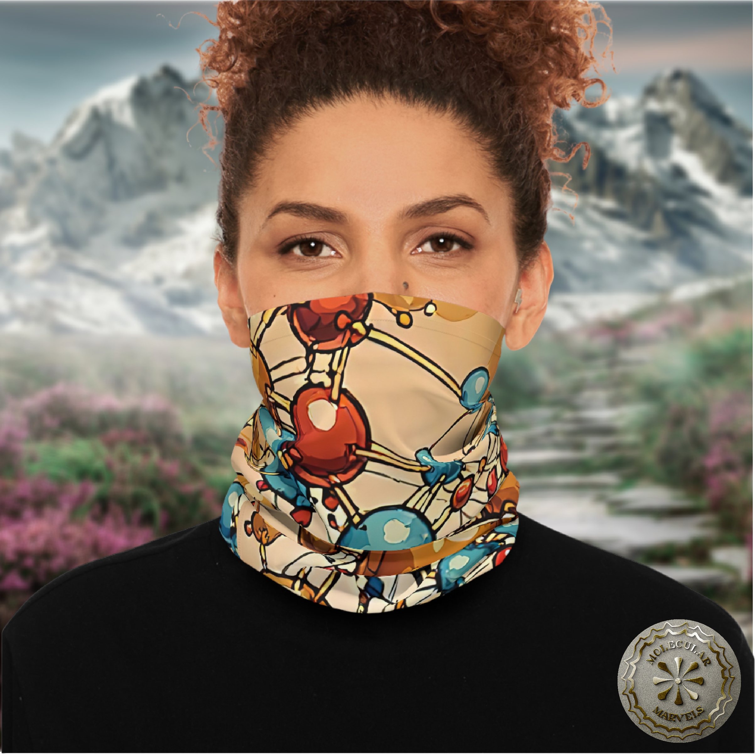 UPF 50+ Molecular color Lightweight Neck Gaiter- Biotechnology Gift- molecular biology style- science design - science vibes -atoms UPF 50+ Molecular color Lightweight Neck Gaiter- Biotechnology Gift- molecular biology style- science design - science vibes -atoms