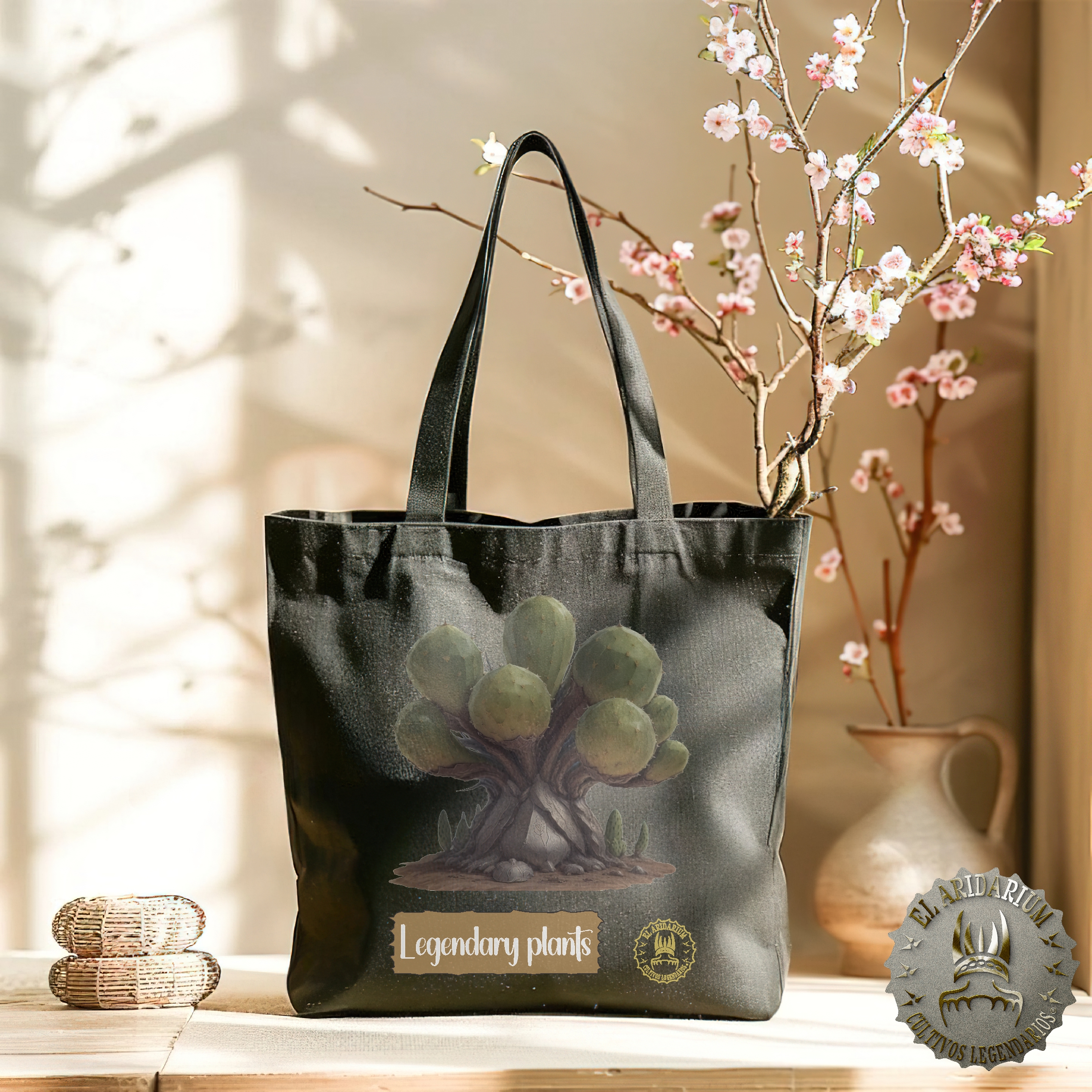 Chic Cotton Canvas Tote Bag- one side printed: Arid Zone Plant Designs, Durable Material, Eco-Friendly - Perfect for Everyday Carry! product thumbnail image Chic Cotton Canvas Tote Bag- one side printed: Arid Zone Plant Designs, Durable Material, Eco-Friendly - Perfect for Everyday Carry! product thumbnail image